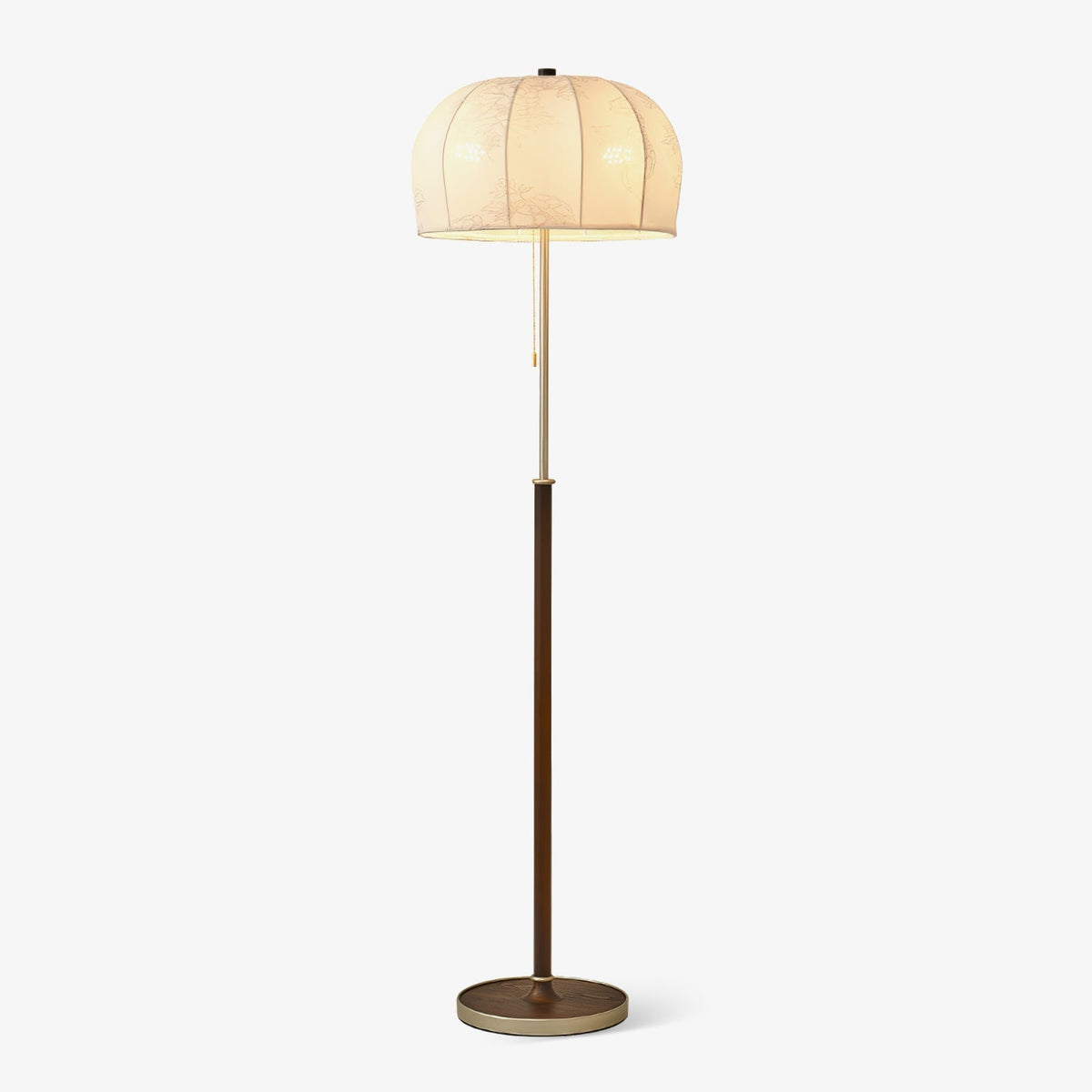 Cularo Stoff-Holz-Stehleuchte