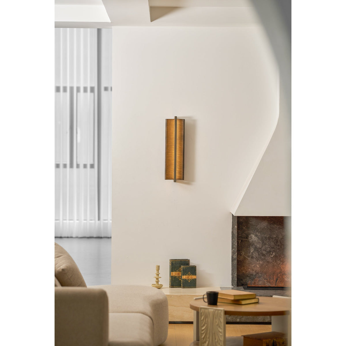 Varlienne Wandleuchte Bronze Resin Linear Rippen zeitgenössisch Bad Schlafzimmer | Cielum