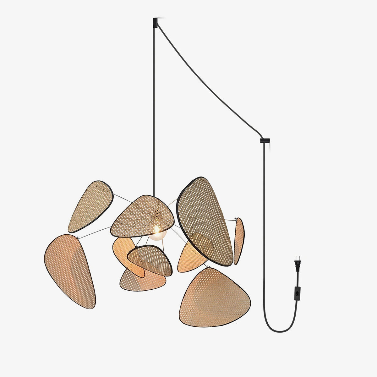 Ariinora Pendelleuchte Rattan Swag Industrial