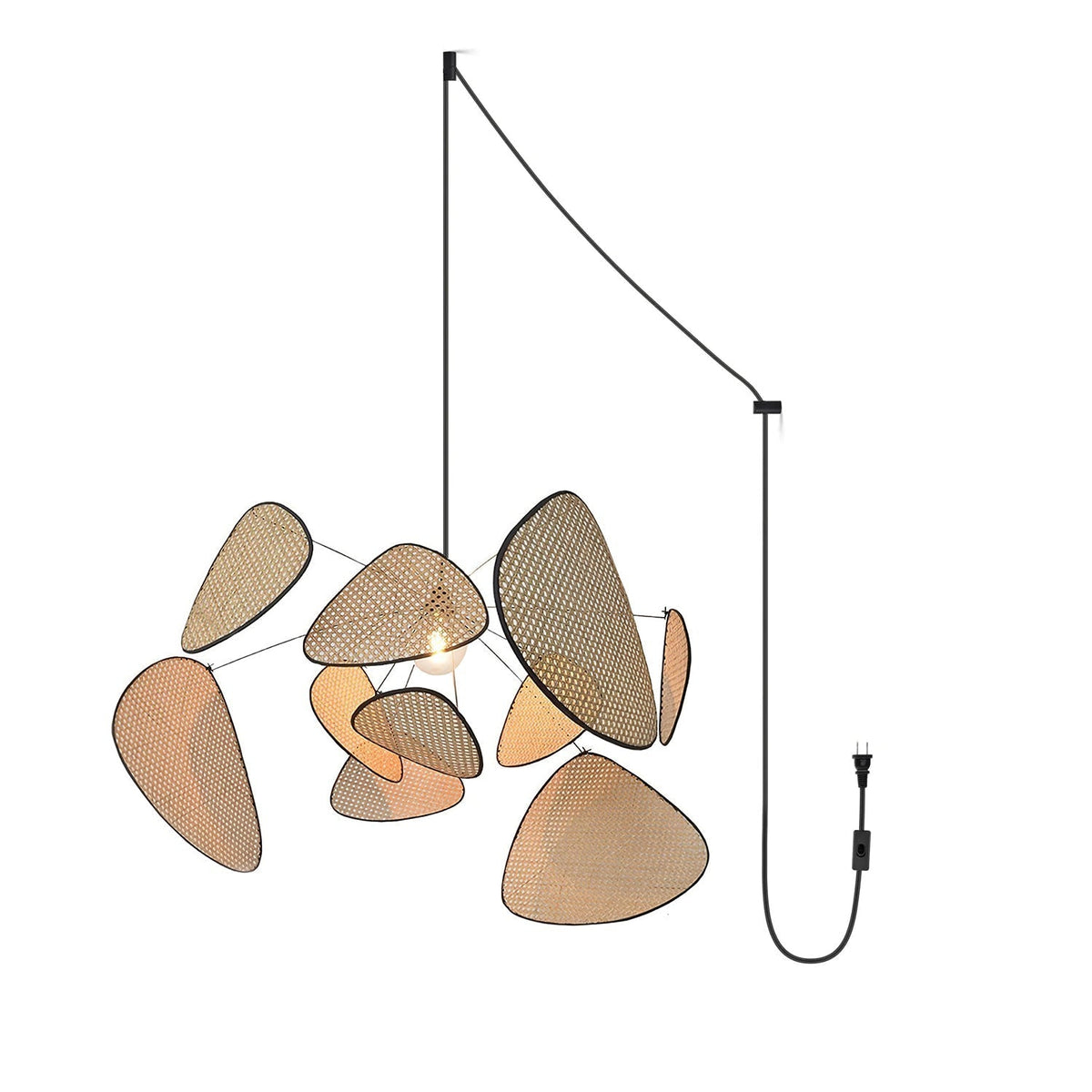 Ariinora Pendelleuchte Rattan Swag Industrial