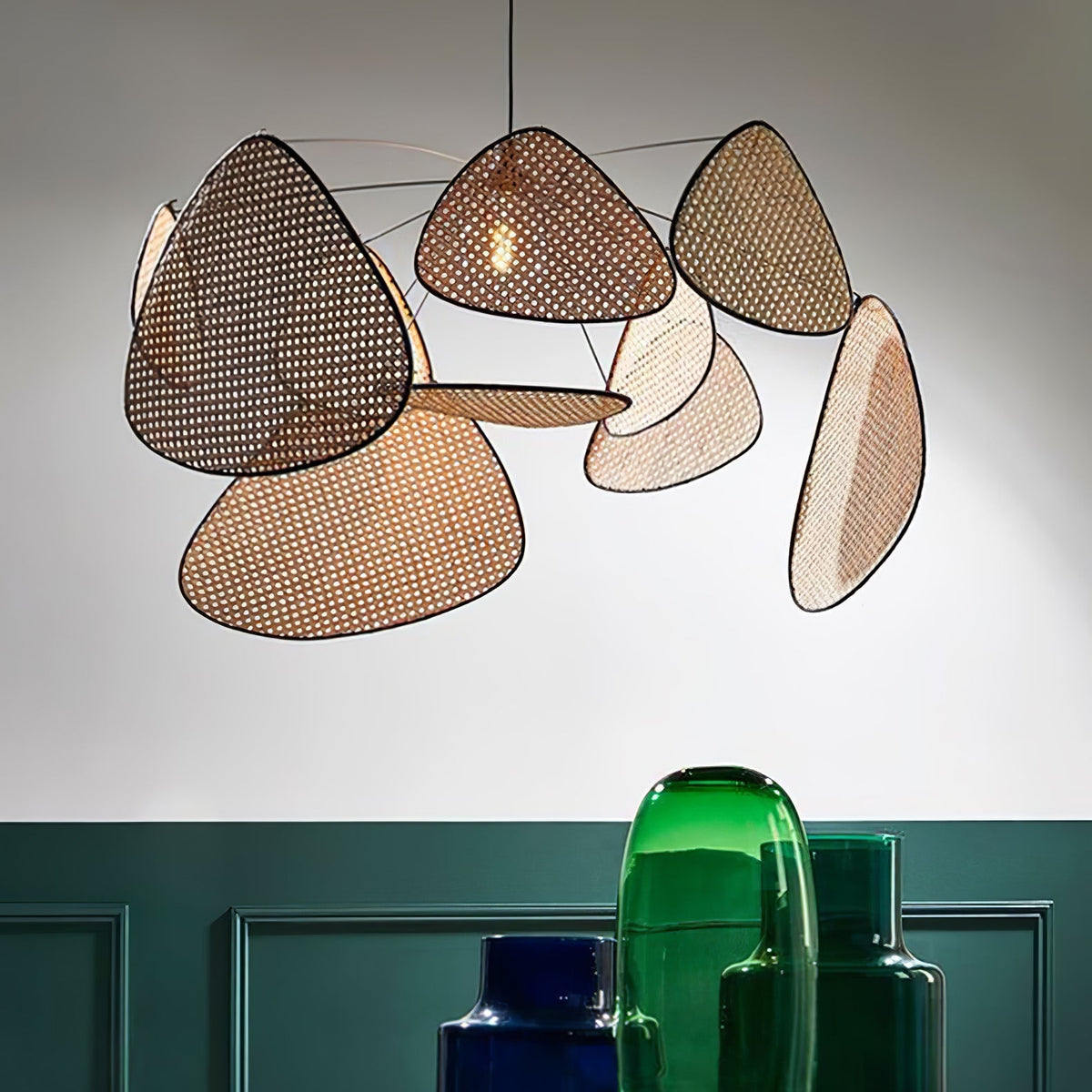 Ariinora Pendelleuchte Rattan Swag Industrial