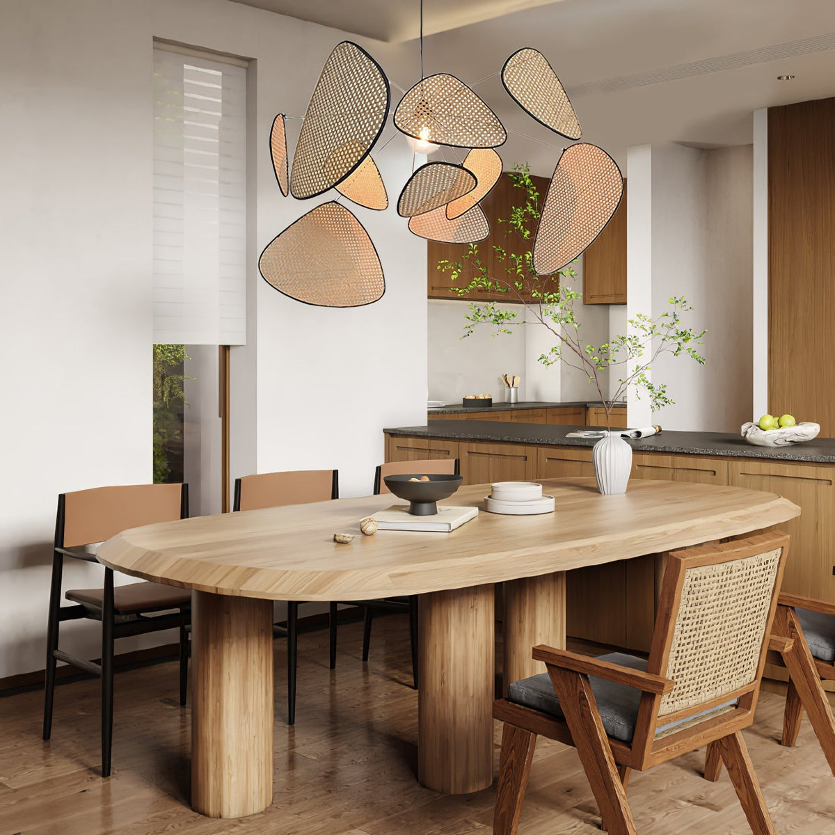 Ariinora Pendelleuchte Rattan Swag Industrial
