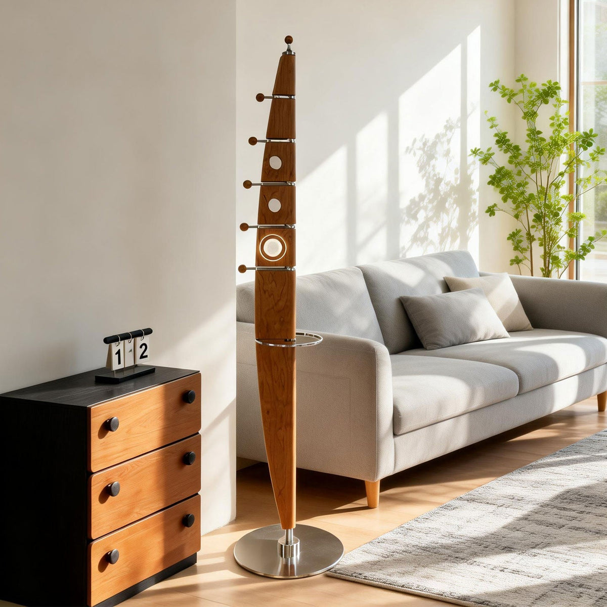 Sculptural Holz-Kleiderständer