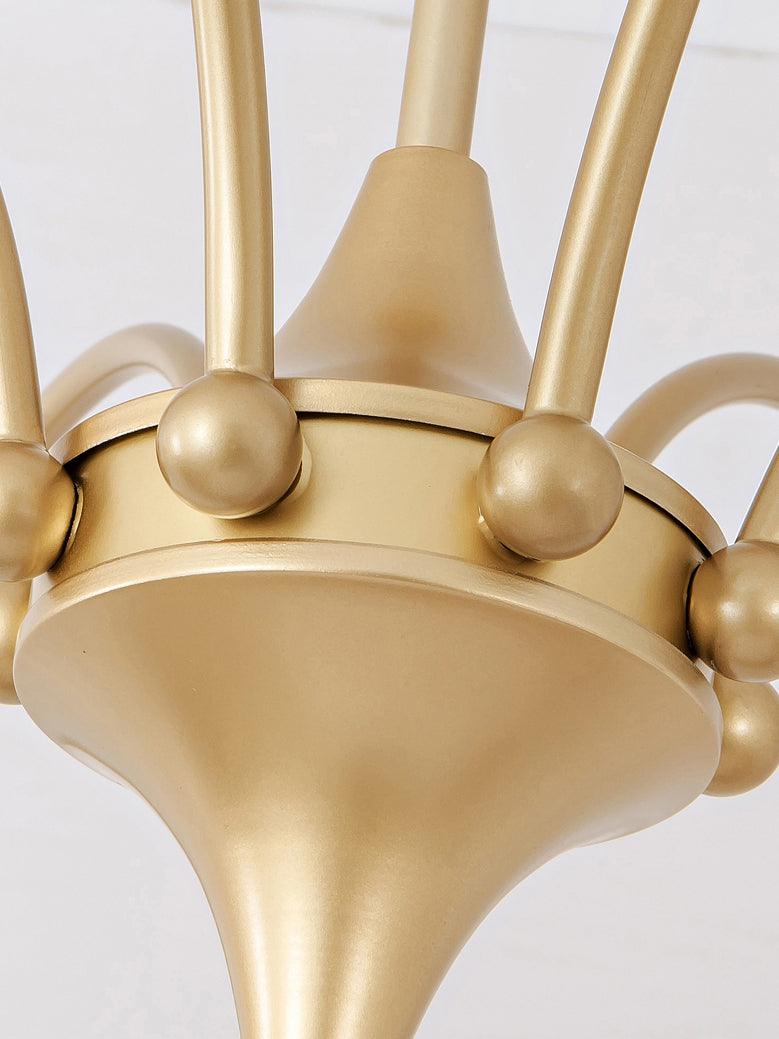 Zusk Kronleuchter skulpturales Glas Gold modern 8-Light