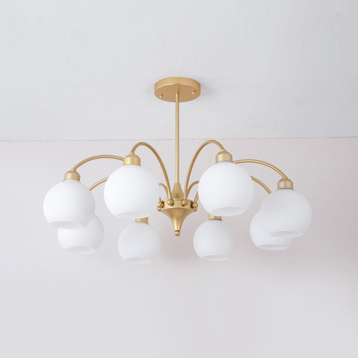 Zusk Kronleuchter skulpturales Glas Gold modern 8-Light