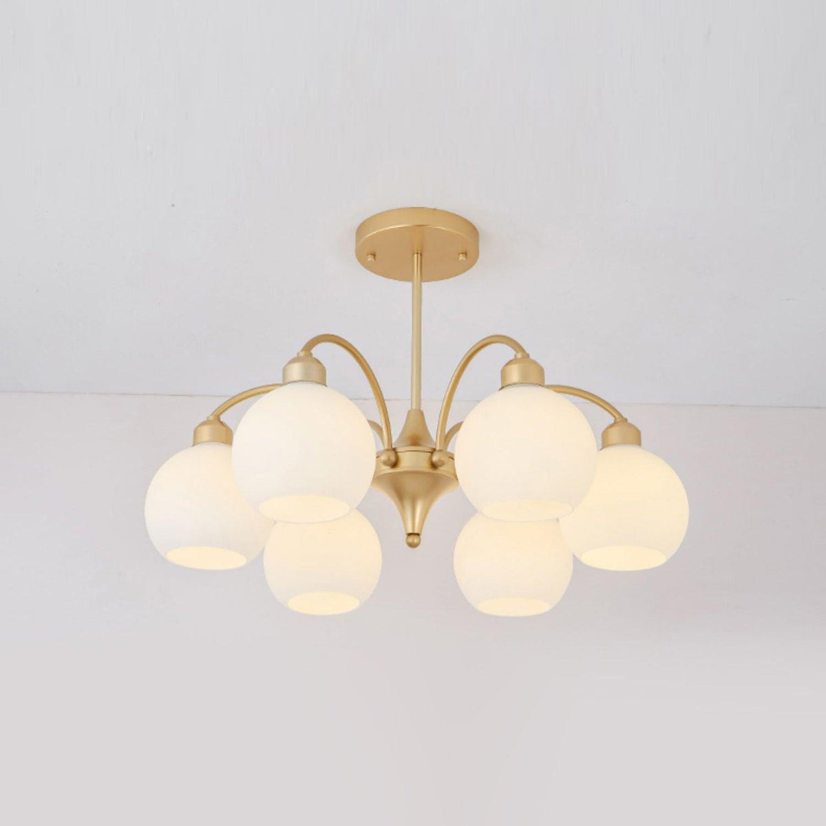 Zusk Kronleuchter skulpturales Glas Gold modern 8-Light