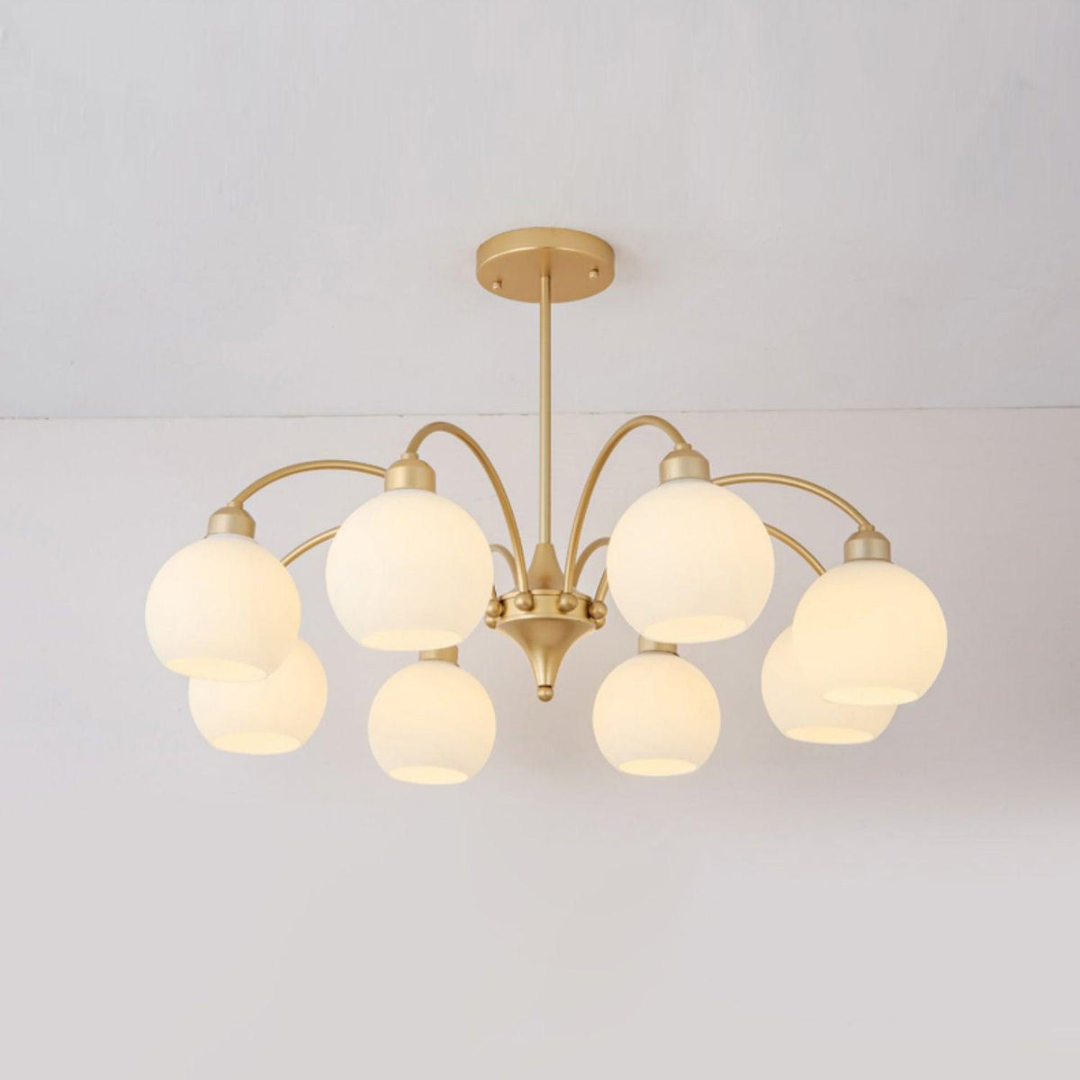Zusk Kronleuchter skulpturales Glas Gold modern 8-Light