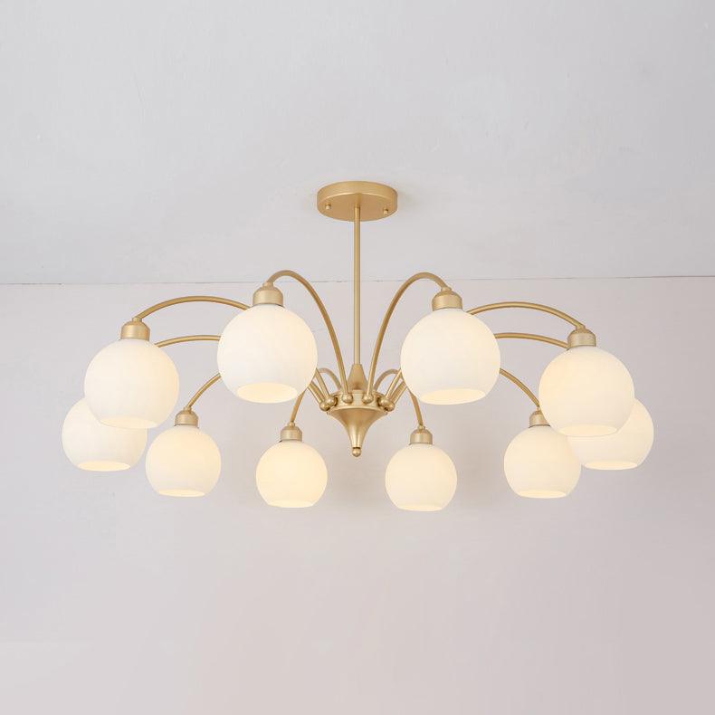 Zusk Kronleuchter skulpturales Glas Gold modern 8-Light