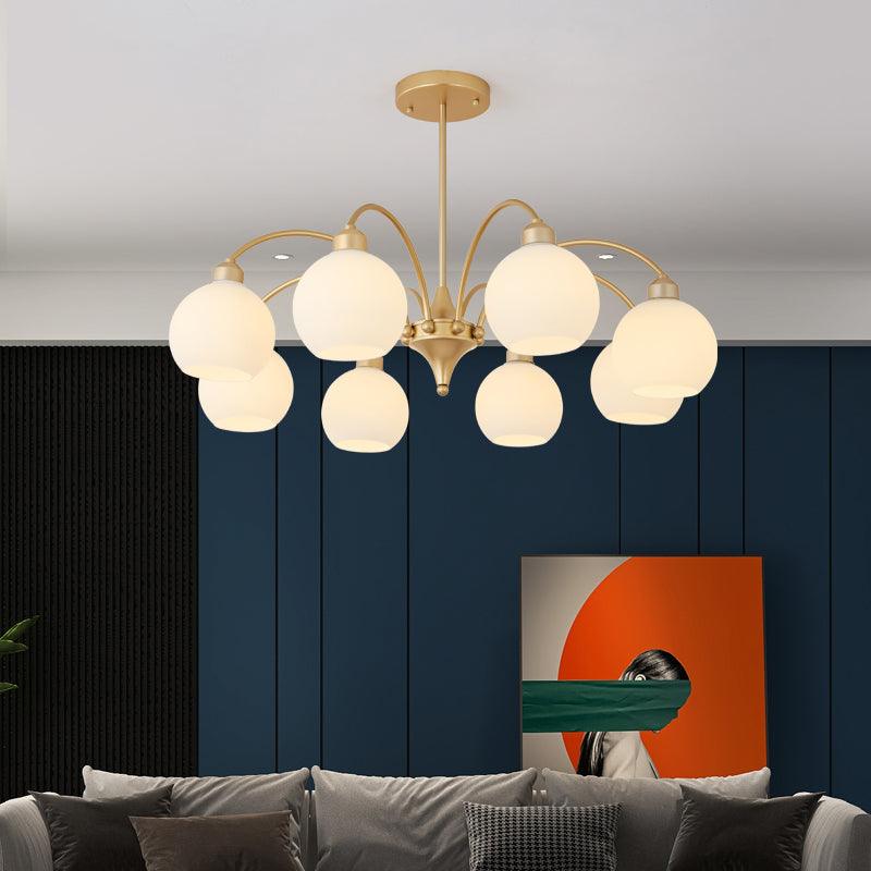 Zusk Kronleuchter skulpturales Glas Gold modern 8-Light