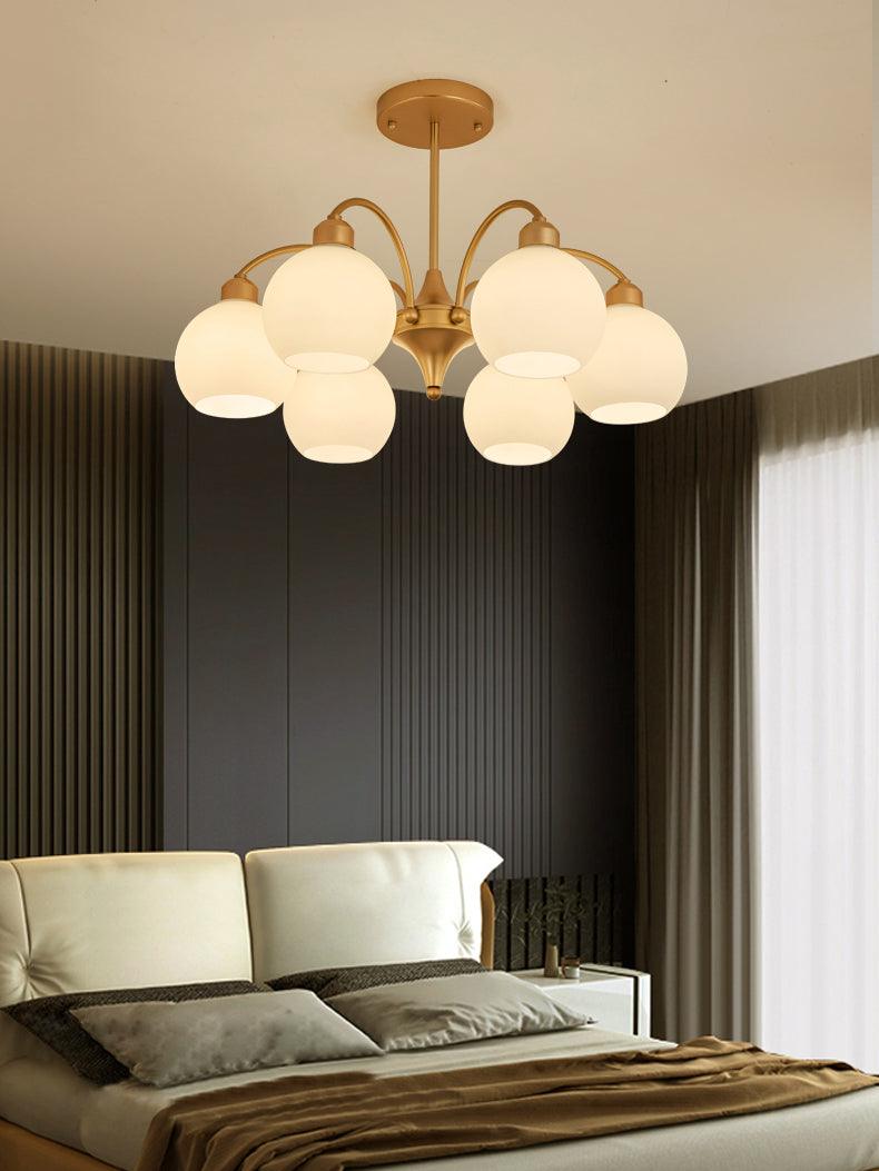 Zusk Kronleuchter skulpturales Glas Gold modern 8-Light