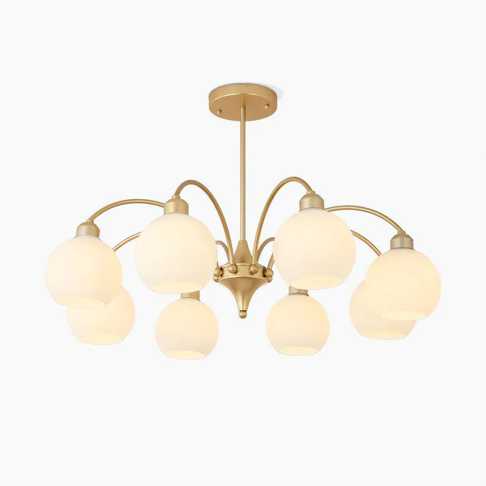 Zusk Kronleuchter skulpturales Glas Gold modern 8-Light