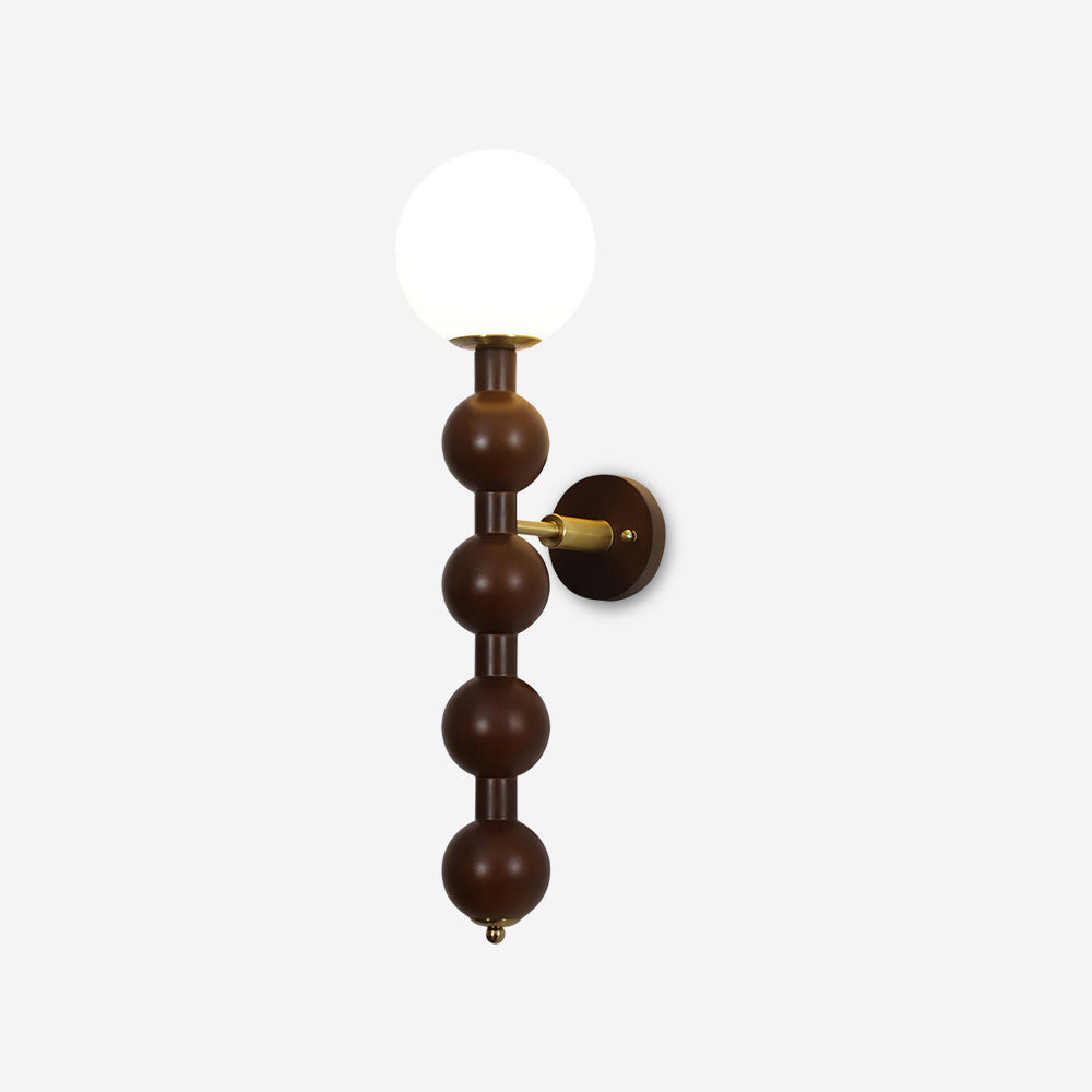 Wandleuchte Gourd aus Metall, Holz und Glas im modernen Stil