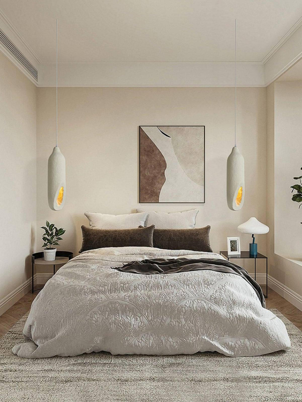Anorion zeitgenössische minimalistische Pendelleuchte aus Kunststoff im skandinavischen Stil