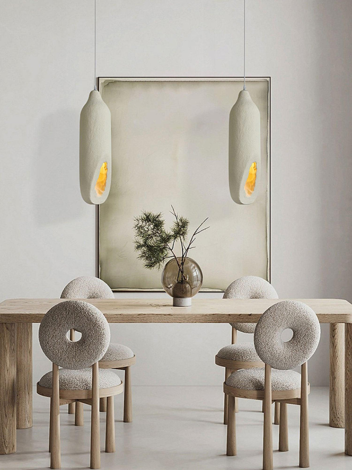 Anorion zeitgenössische minimalistische Pendelleuchte aus Kunststoff im skandinavischen Stil