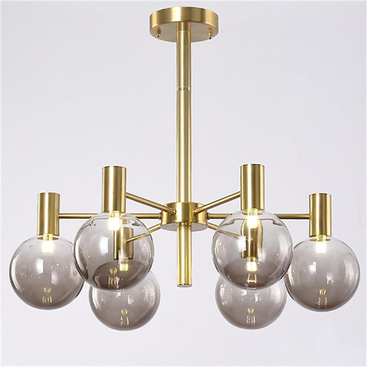 Veloiel Kronleuchter Glaskugel Glas Goldrahmen modern