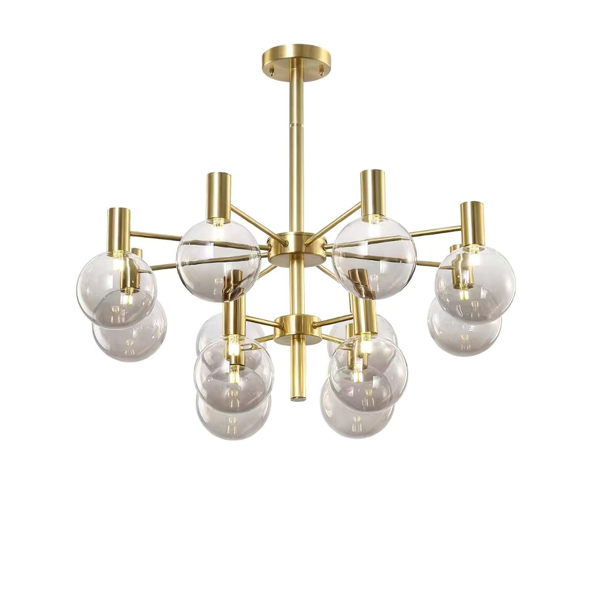 Veloiel Kronleuchter Glaskugel Glas Goldrahmen modern