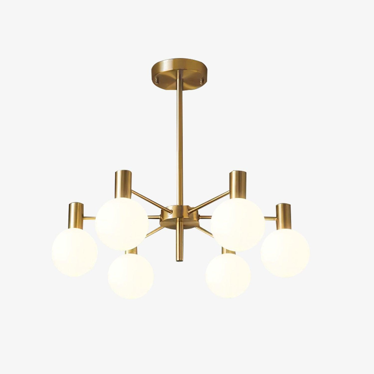 Veloiel Kronleuchter Glaskugel Glas Goldrahmen modern