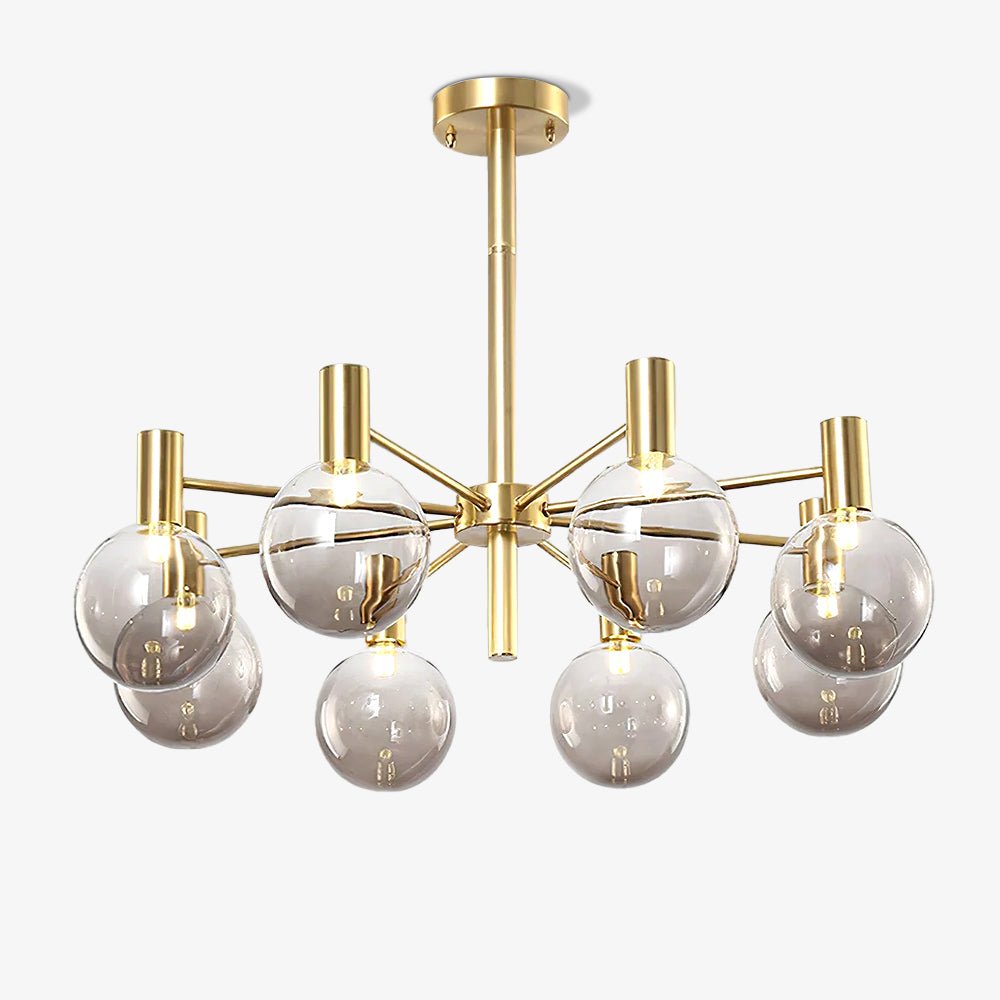 Veloiel Kronleuchter Glaskugel Glas Goldrahmen modern