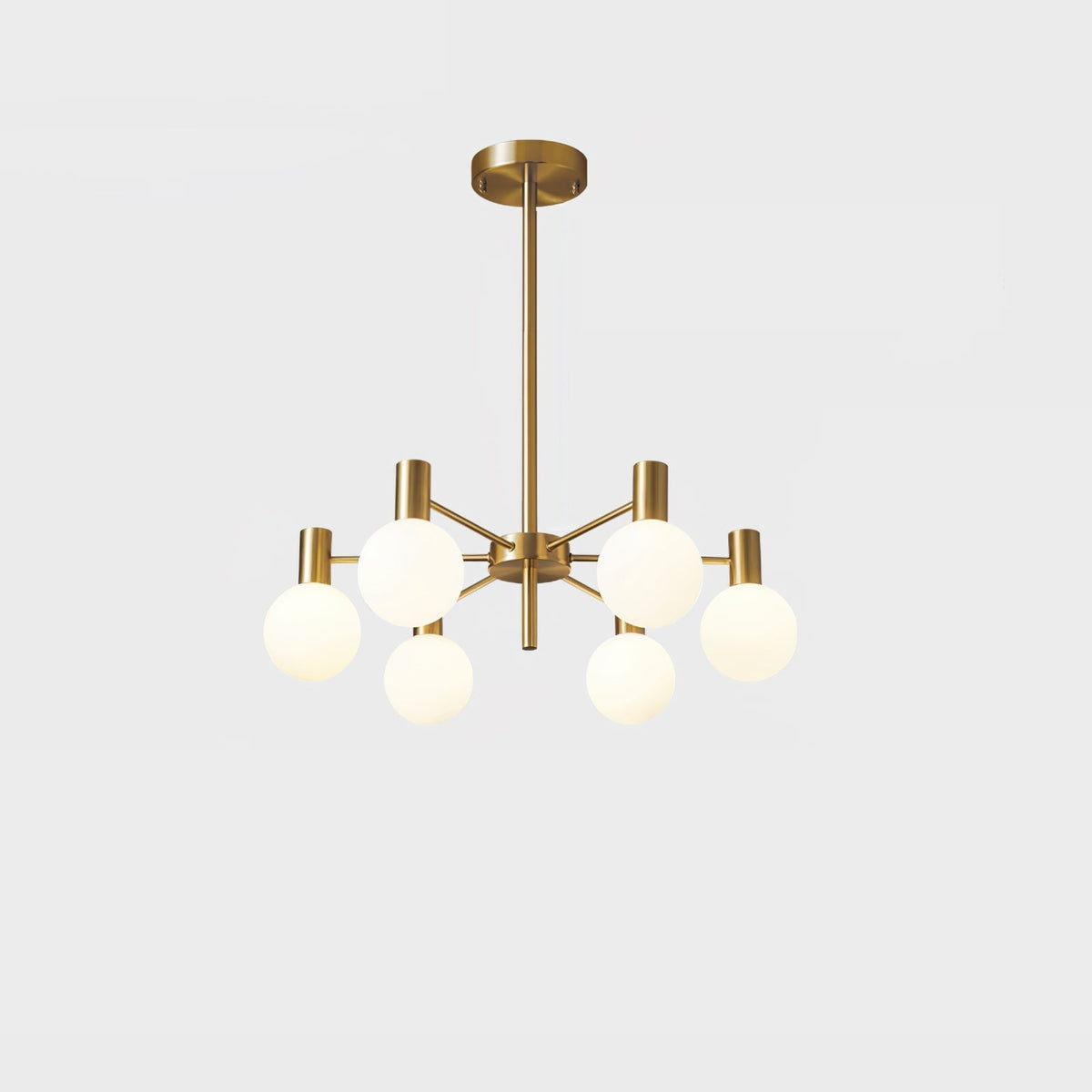 Veloiel Kronleuchter Glaskugel Glas Goldrahmen modern