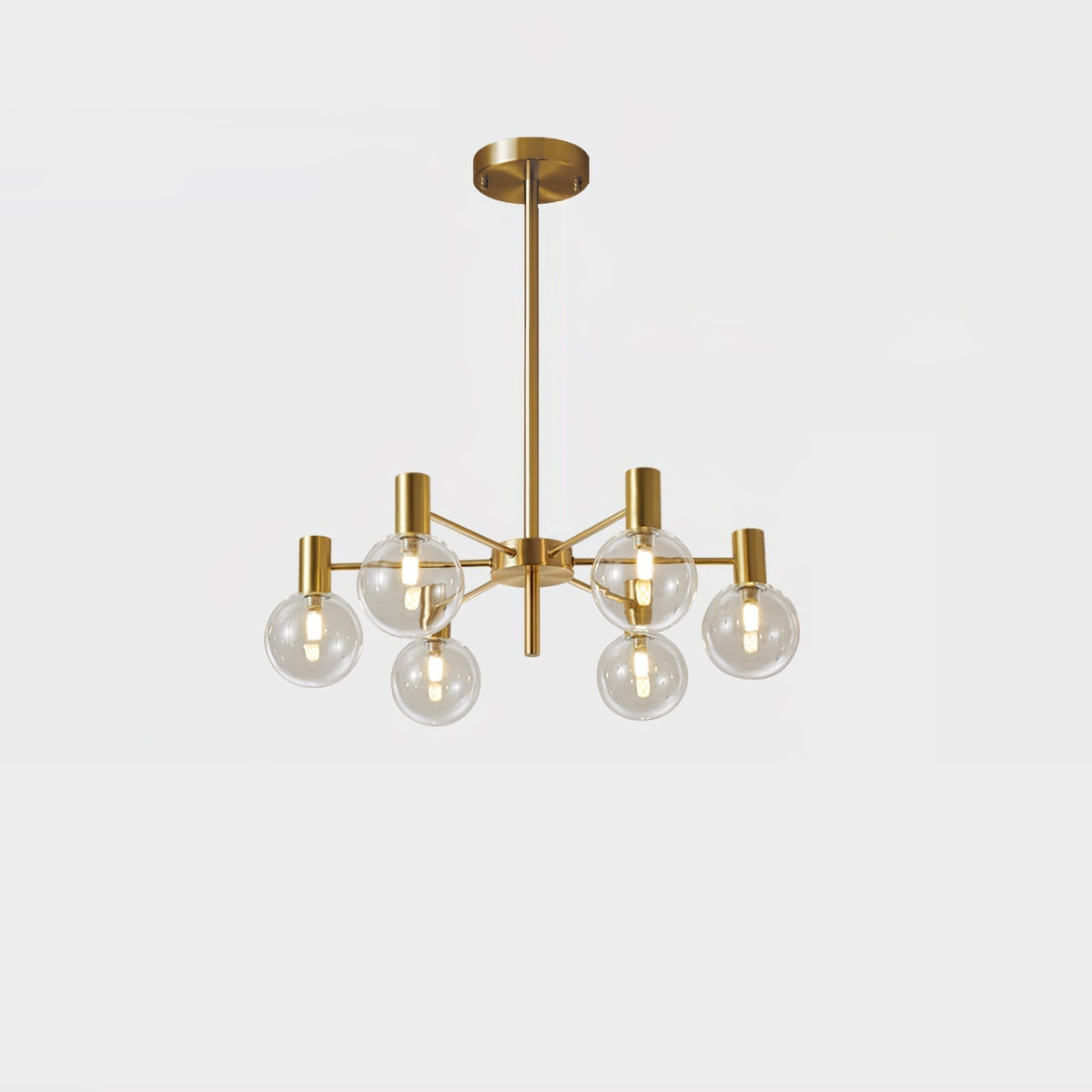 Veloiel Kronleuchter Glaskugel Glas Goldrahmen modern