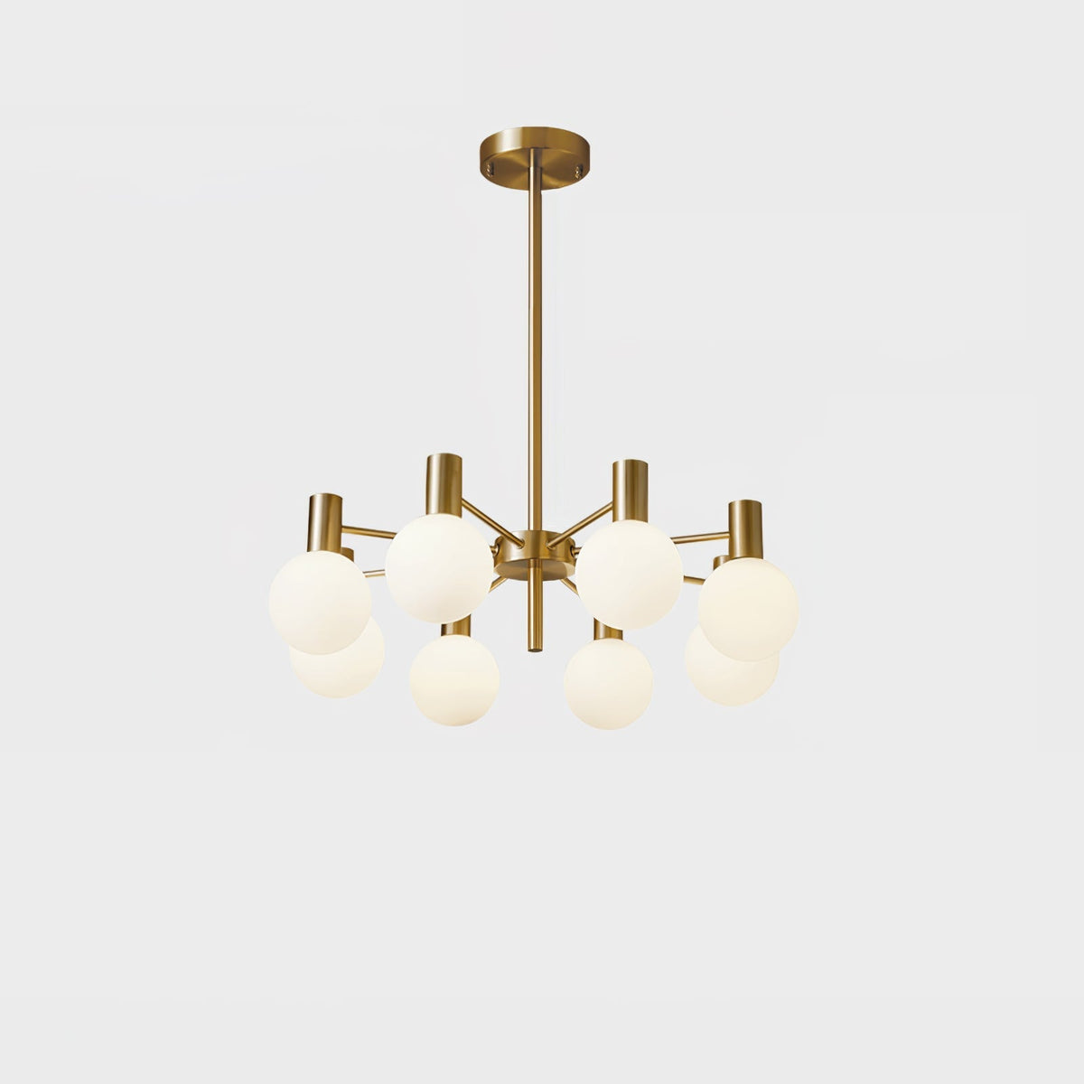 Veloiel Kronleuchter Glaskugel Glas Goldrahmen modern