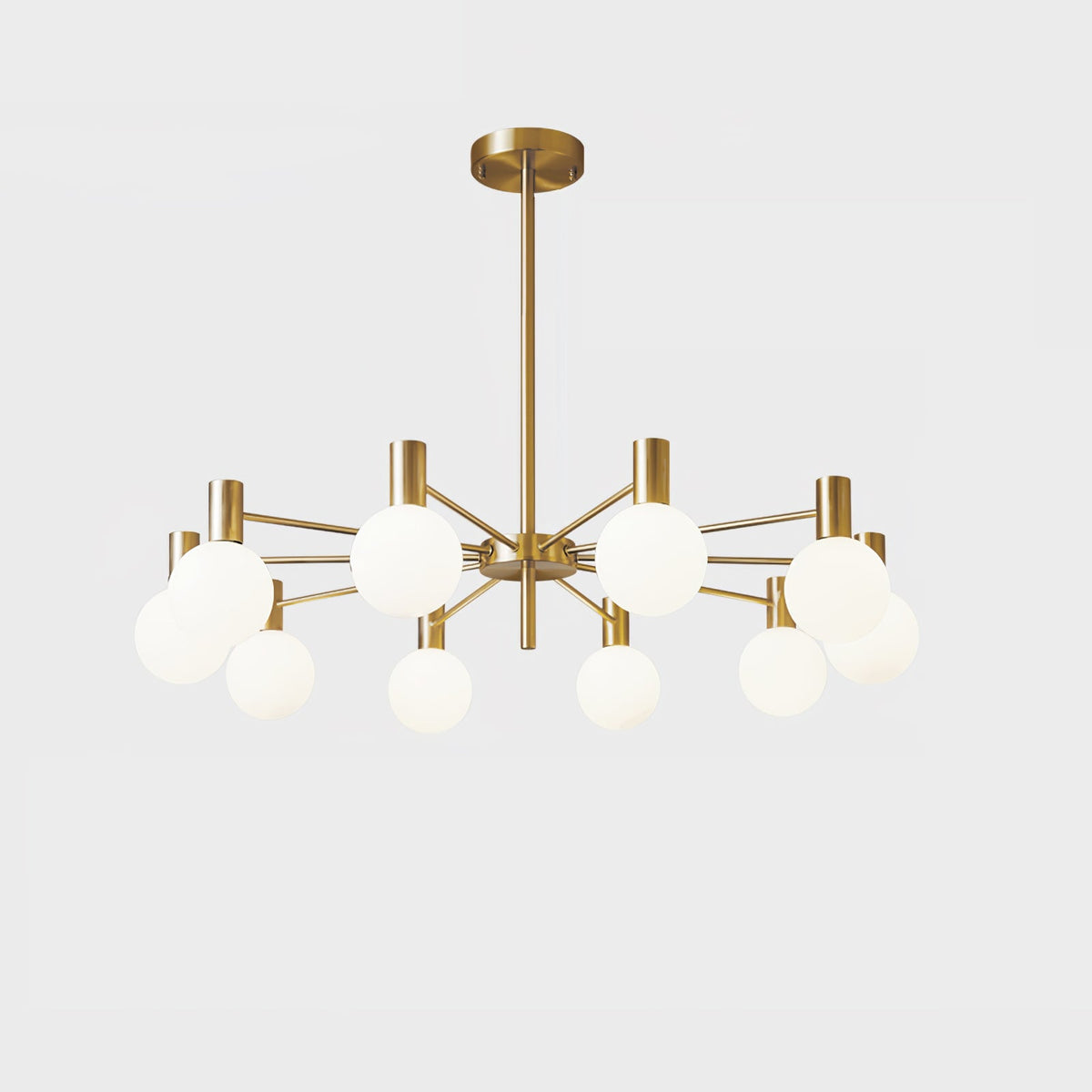 Veloiel Kronleuchter Glaskugel Glas Goldrahmen modern
