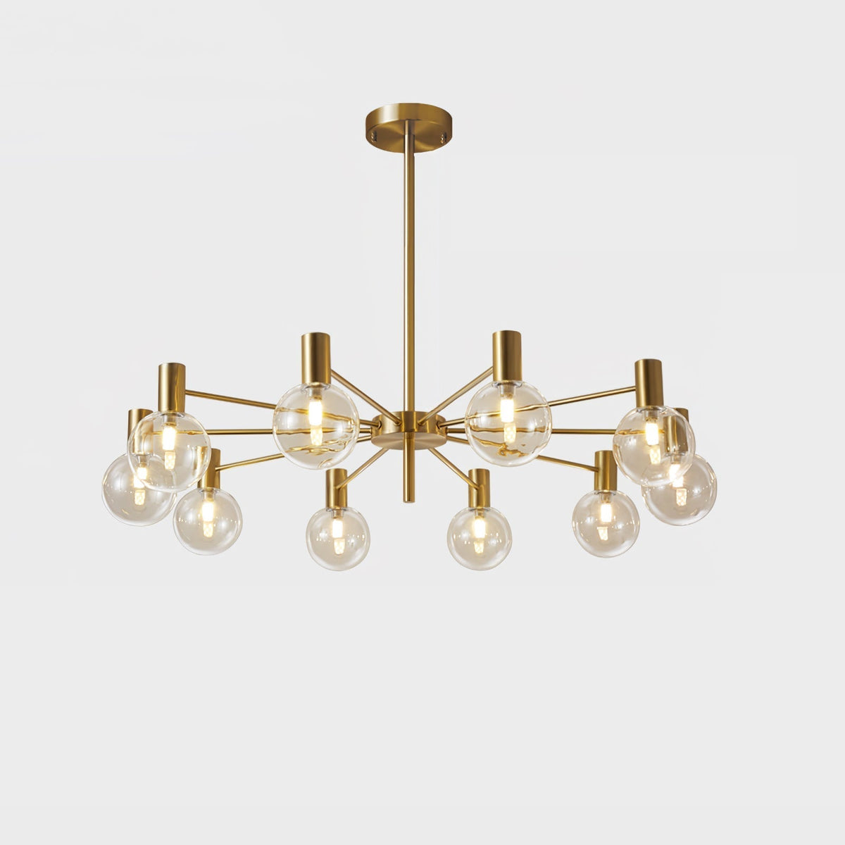 Veloiel Kronleuchter Glaskugel Glas Goldrahmen modern