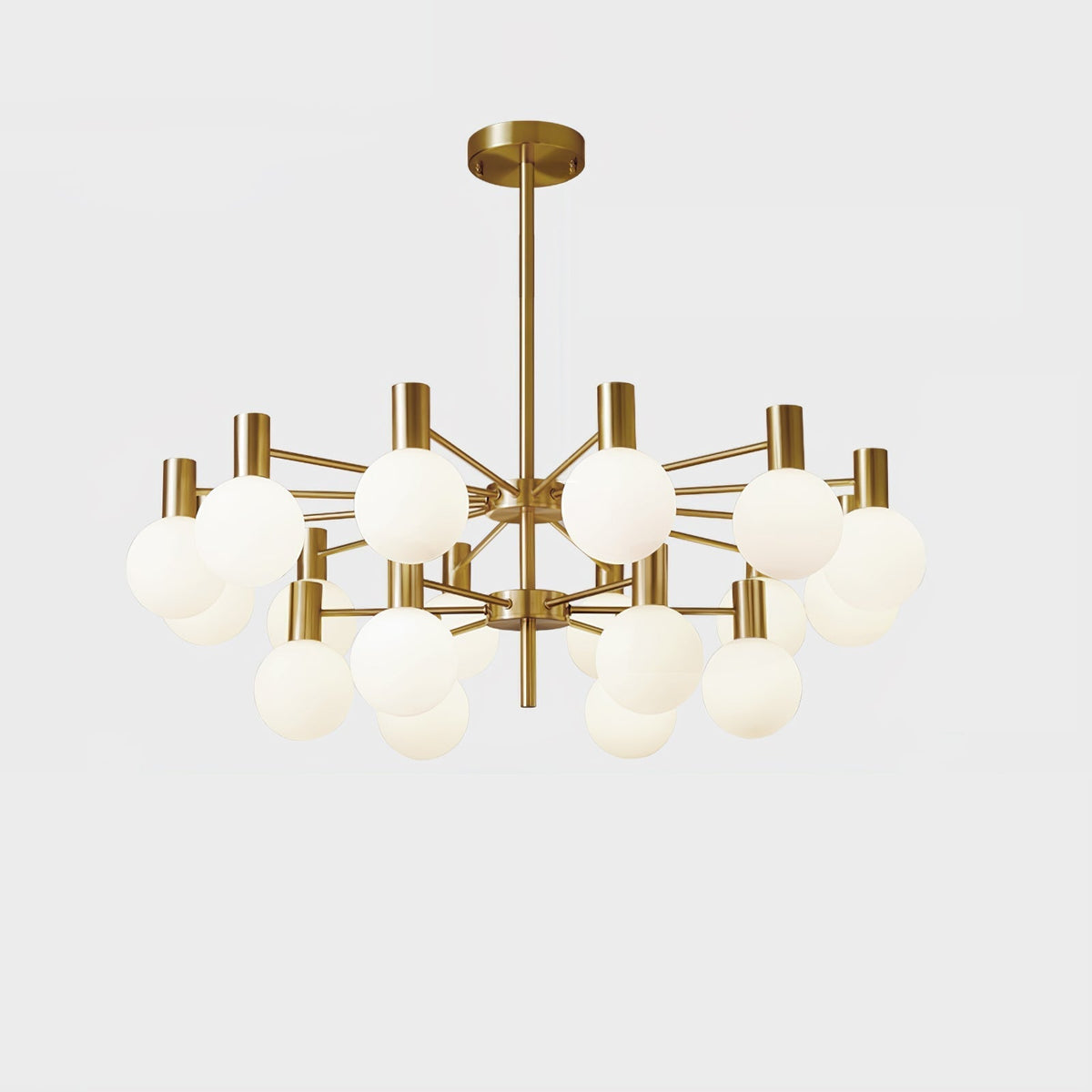 Veloiel Kronleuchter Glaskugel Glas Goldrahmen modern