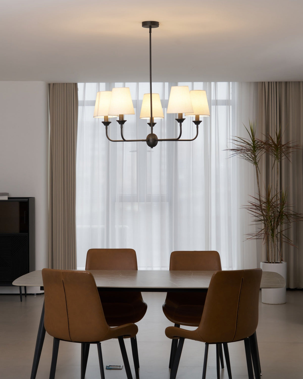 Zesorel Vintage Industrial Kronleuchter aus Stoff