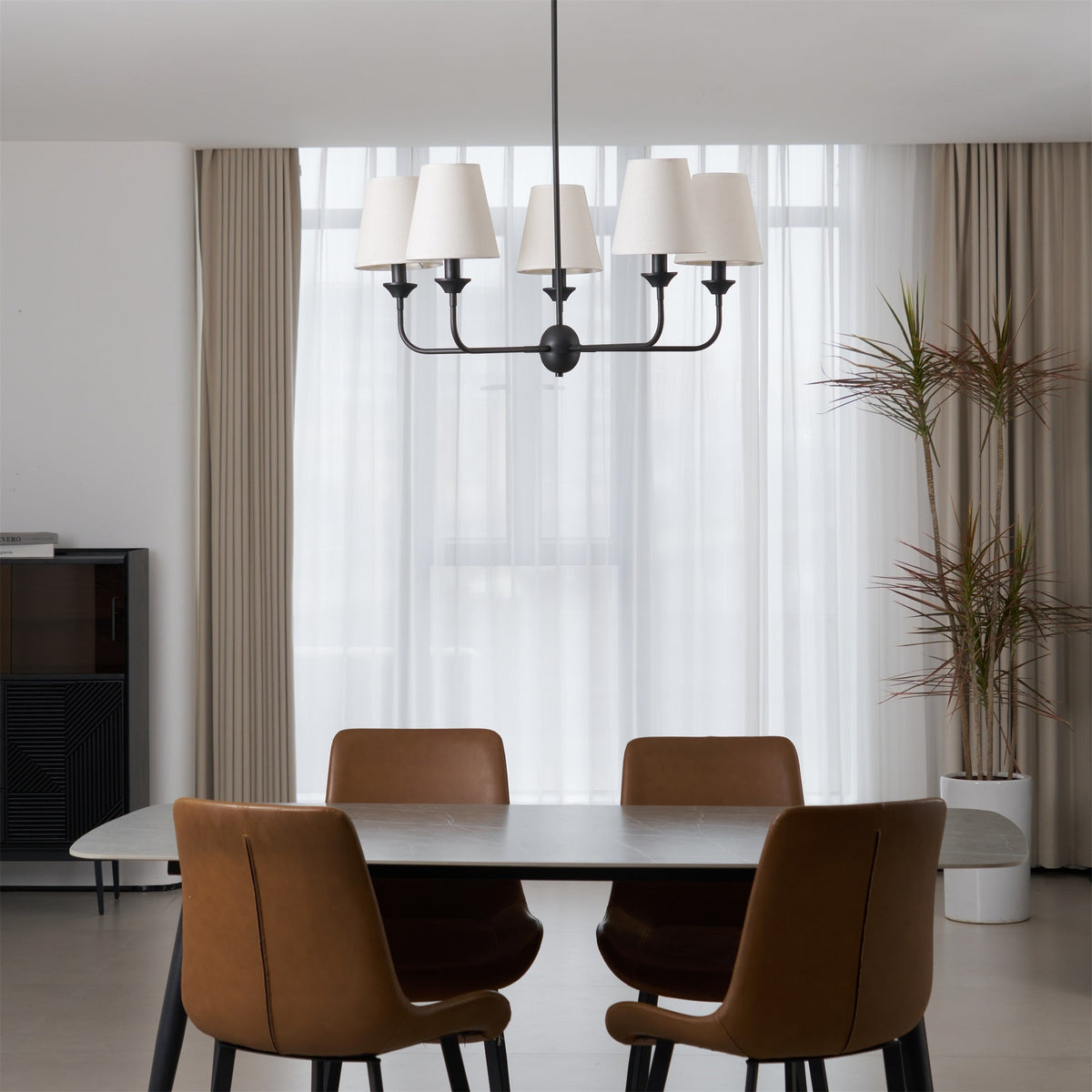 Zesorel Vintage Industrial Kronleuchter aus Stoff
