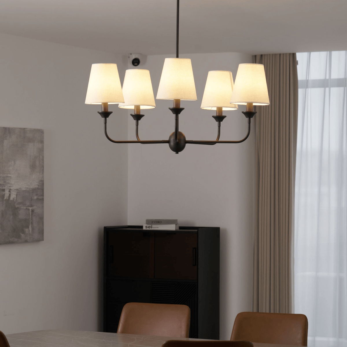 Zesorel Vintage Industrial Kronleuchter aus Stoff