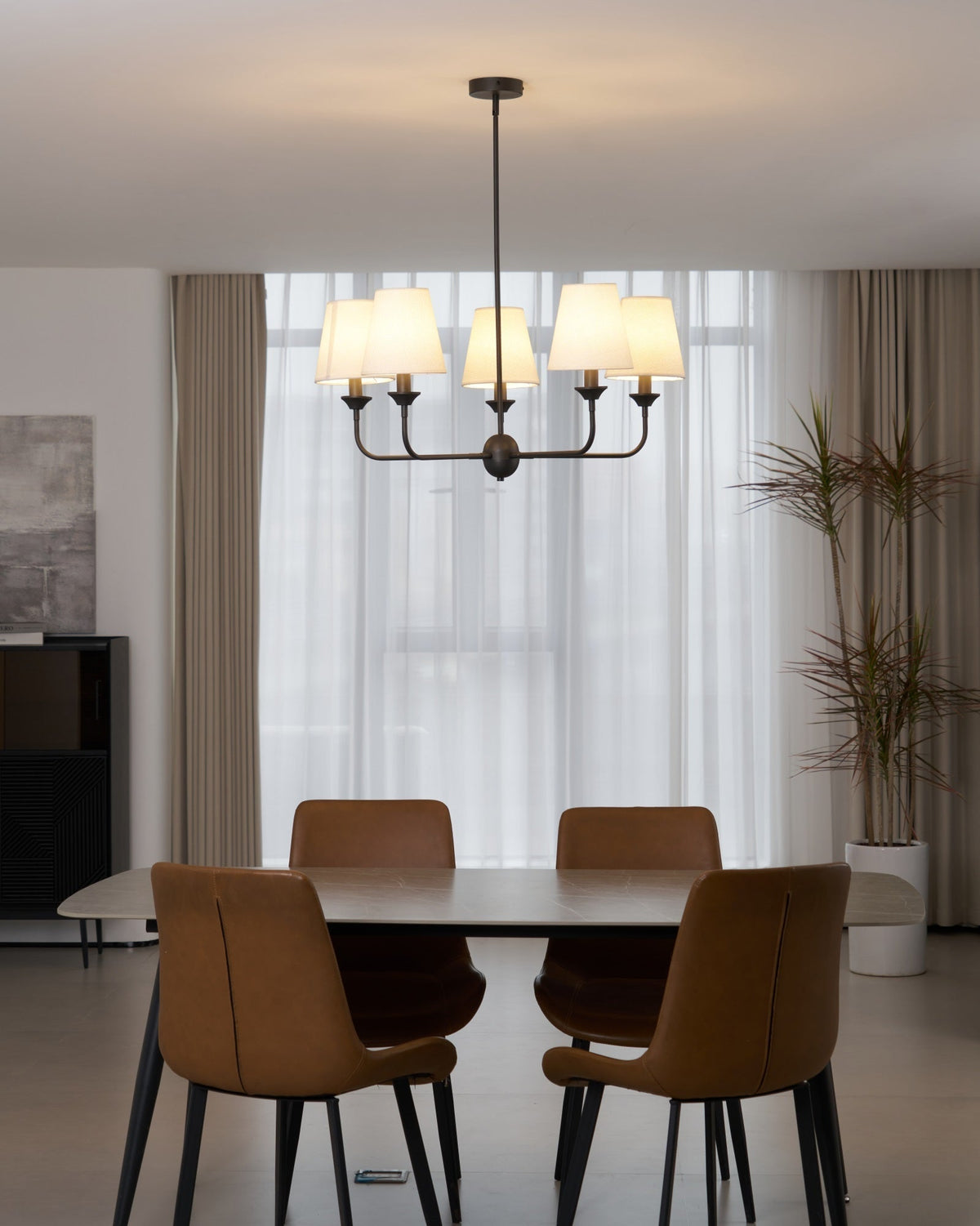 Zesorel Vintage Industrial Kronleuchter aus Stoff