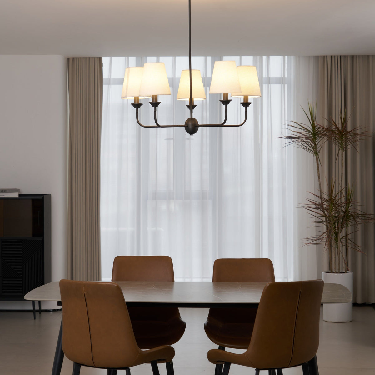 Zesorel Vintage Industrial Kronleuchter aus Stoff