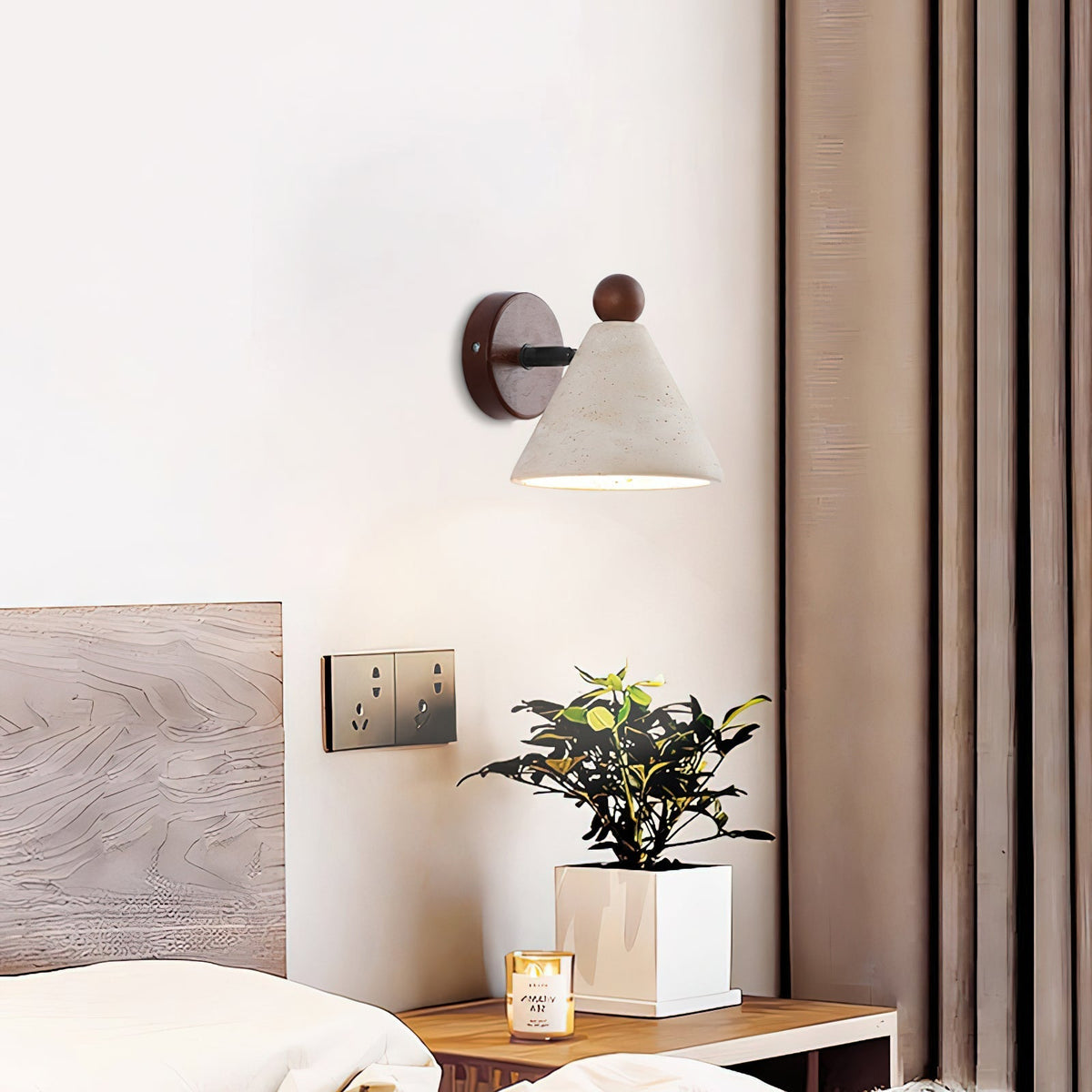 Basil Travertine Wandleuchte