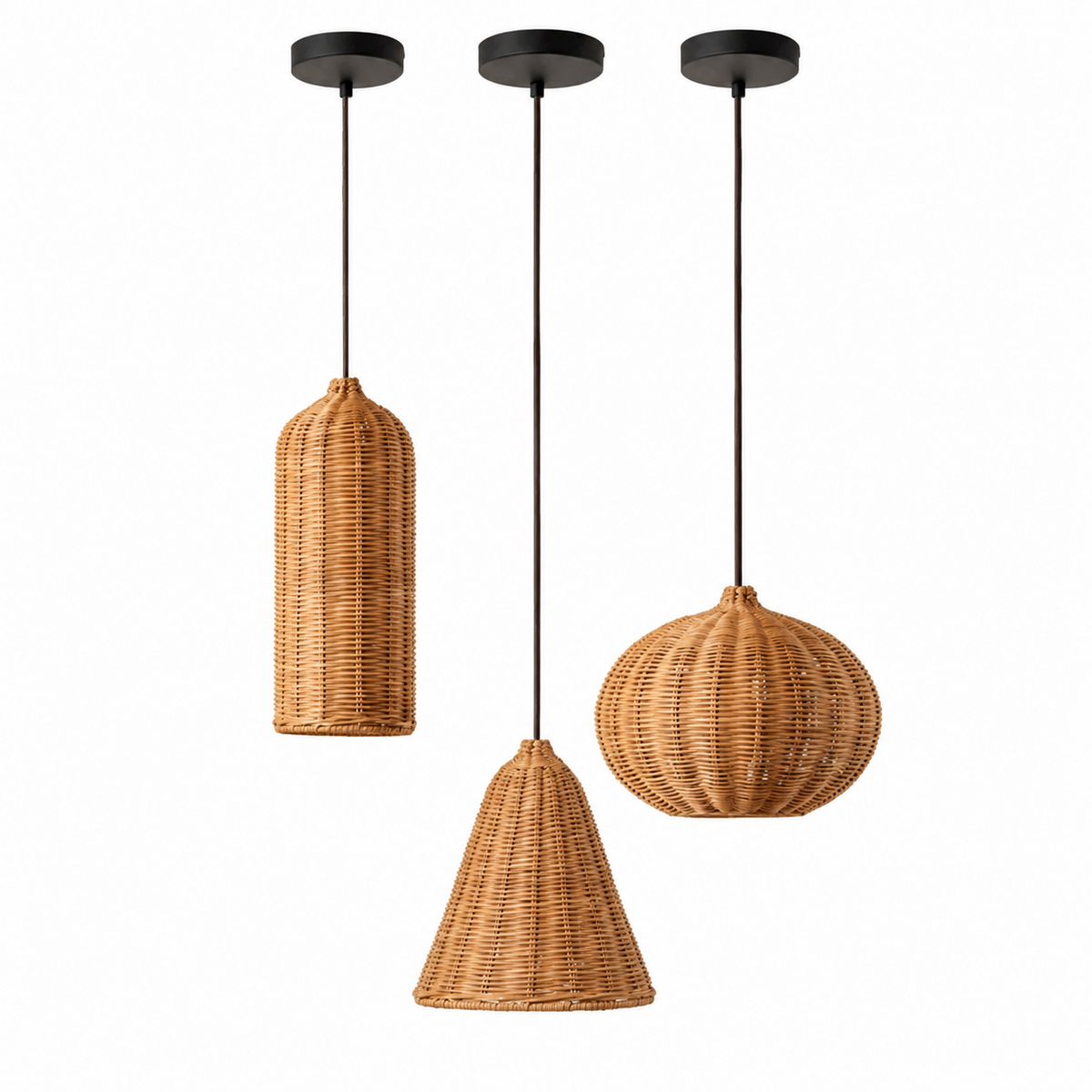 Marleigh Pendelleuchte aus geflochtenem Rattan