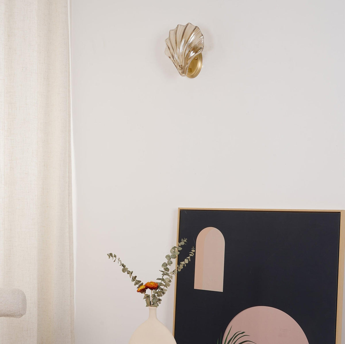 Neo Premium Elegance Messing-Glas-Wandleuchte