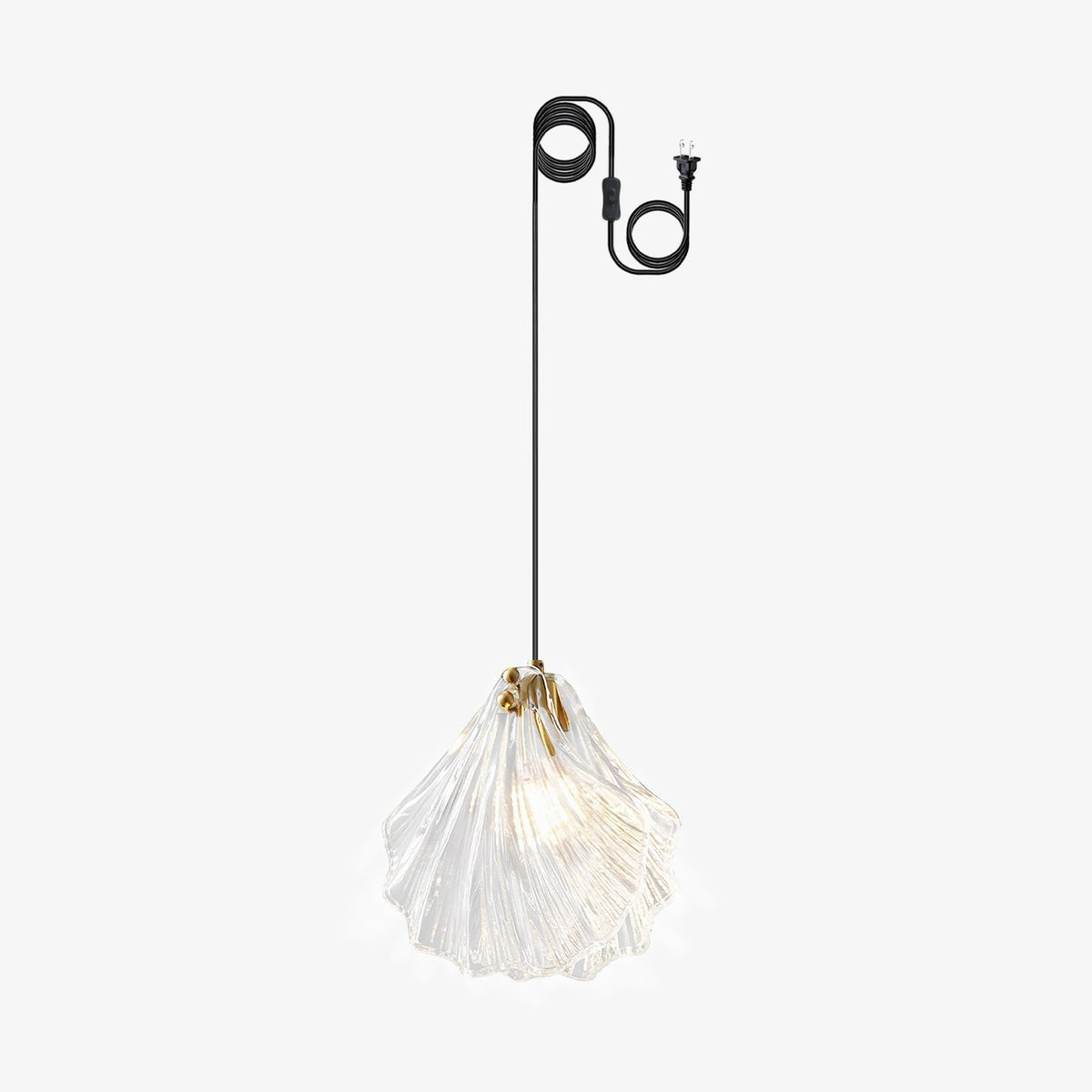 Covene Pendelleuchte skandinavisch Art Shell Swag und Cognac-Glas