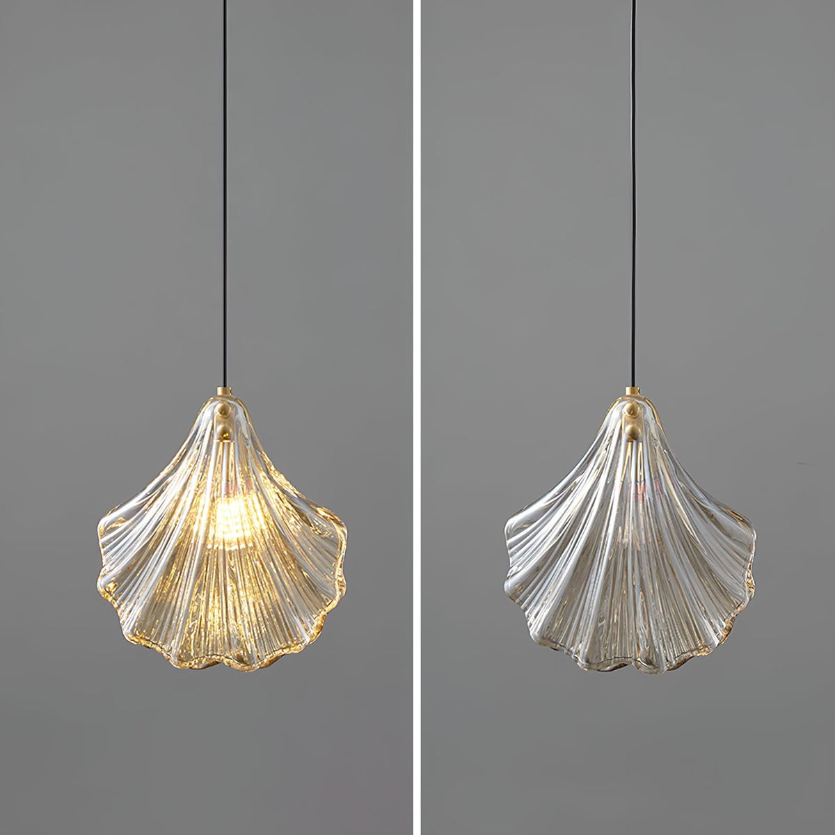 Veda Pendelleuchte aus Glas in Schalenform künstlerisch elegant