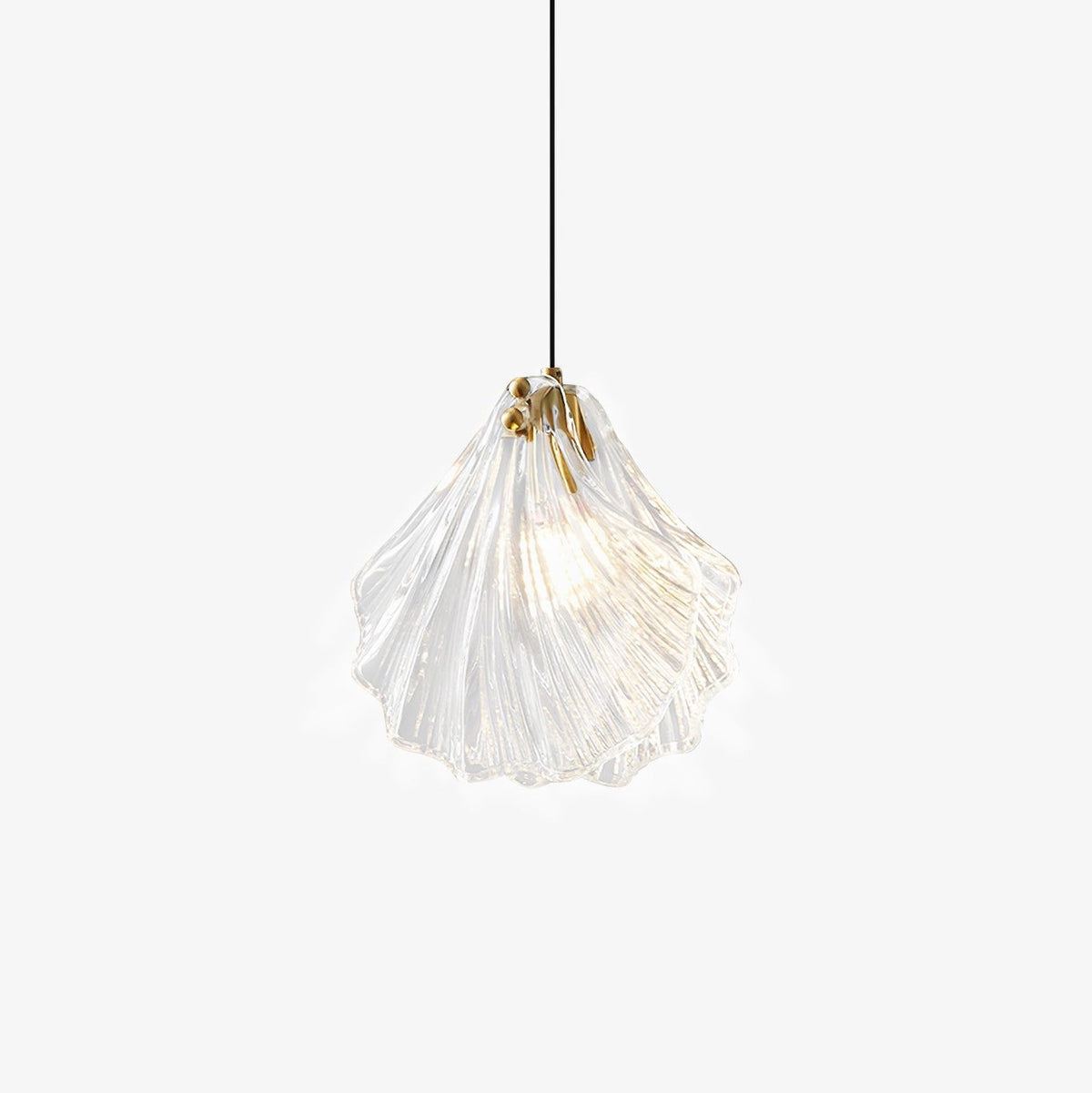 Covene Pendelleuchte skandinavisch Art Shell Swag und Cognac-Glas