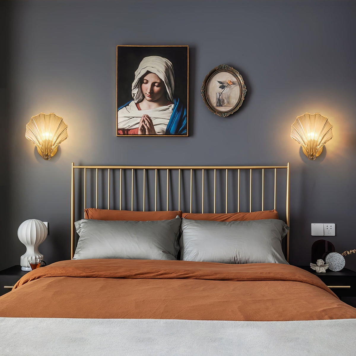 Neo Premium Elegance Messing-Glas-Wandleuchte
