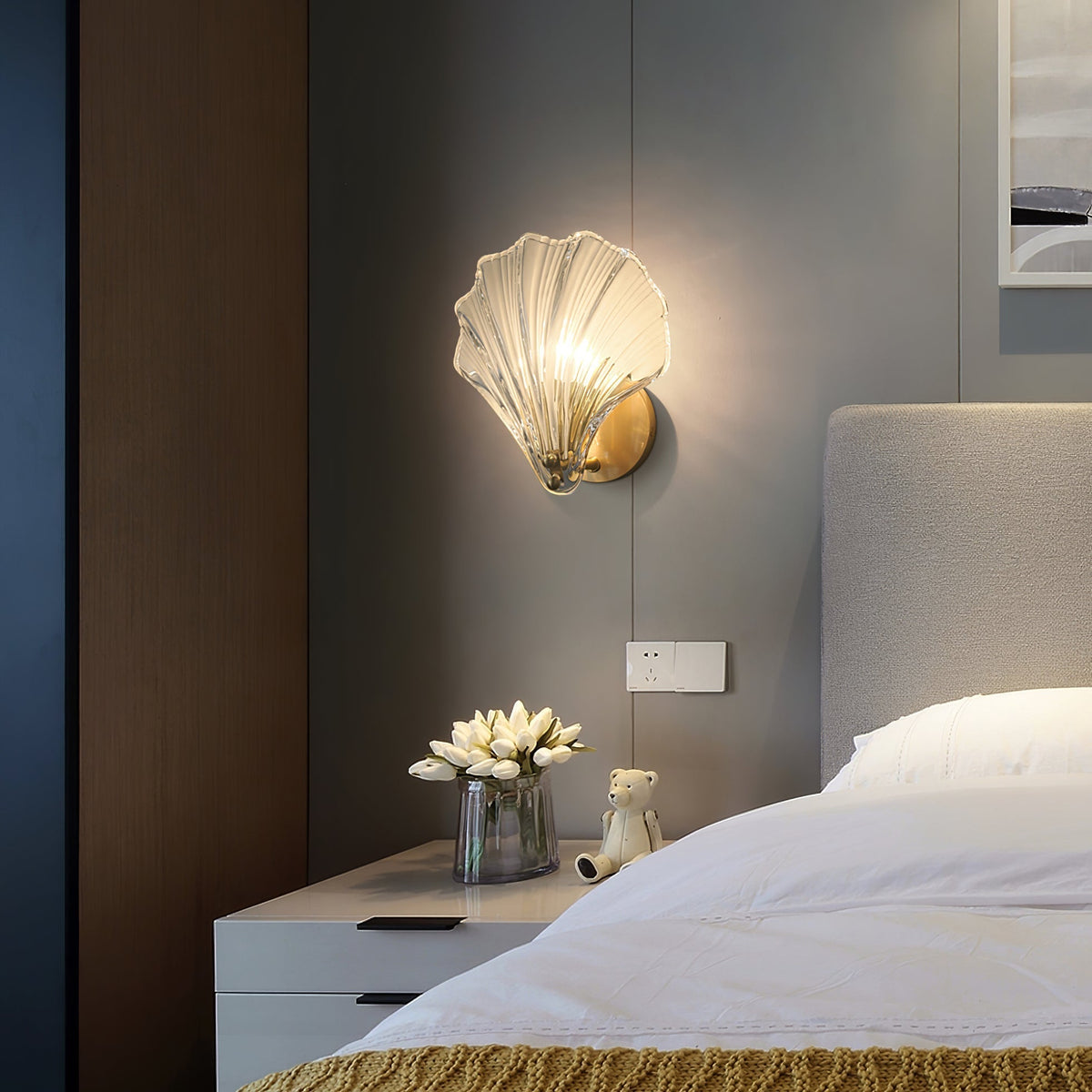 Neo Premium Elegance Messing-Glas-Wandleuchte