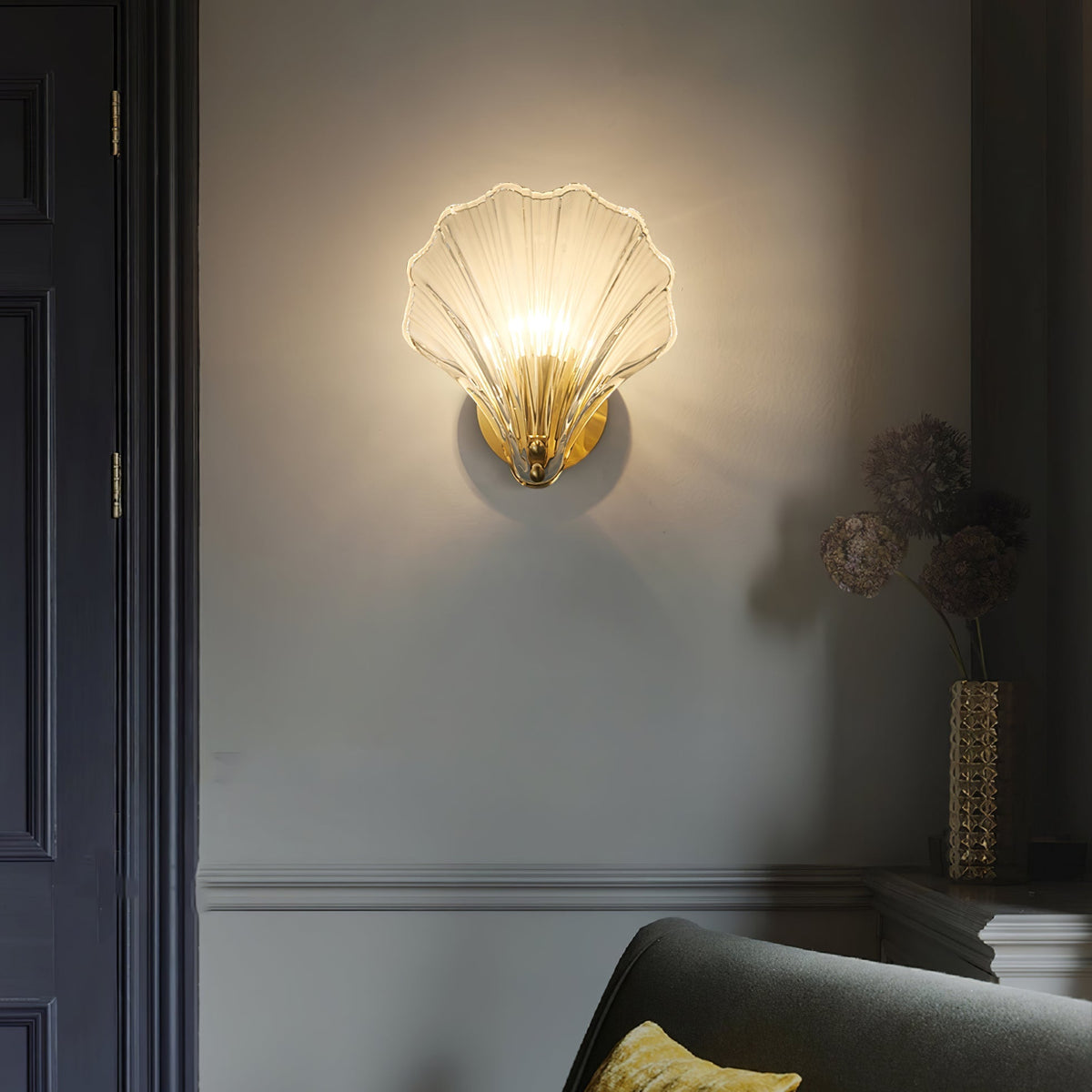 Neo Premium Elegance Messing-Glas-Wandleuchte