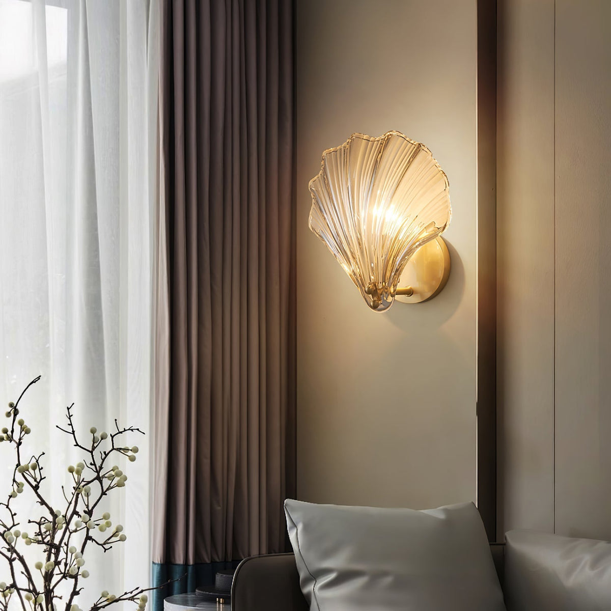 Neo Premium Elegance Messing-Glas-Wandleuchte
