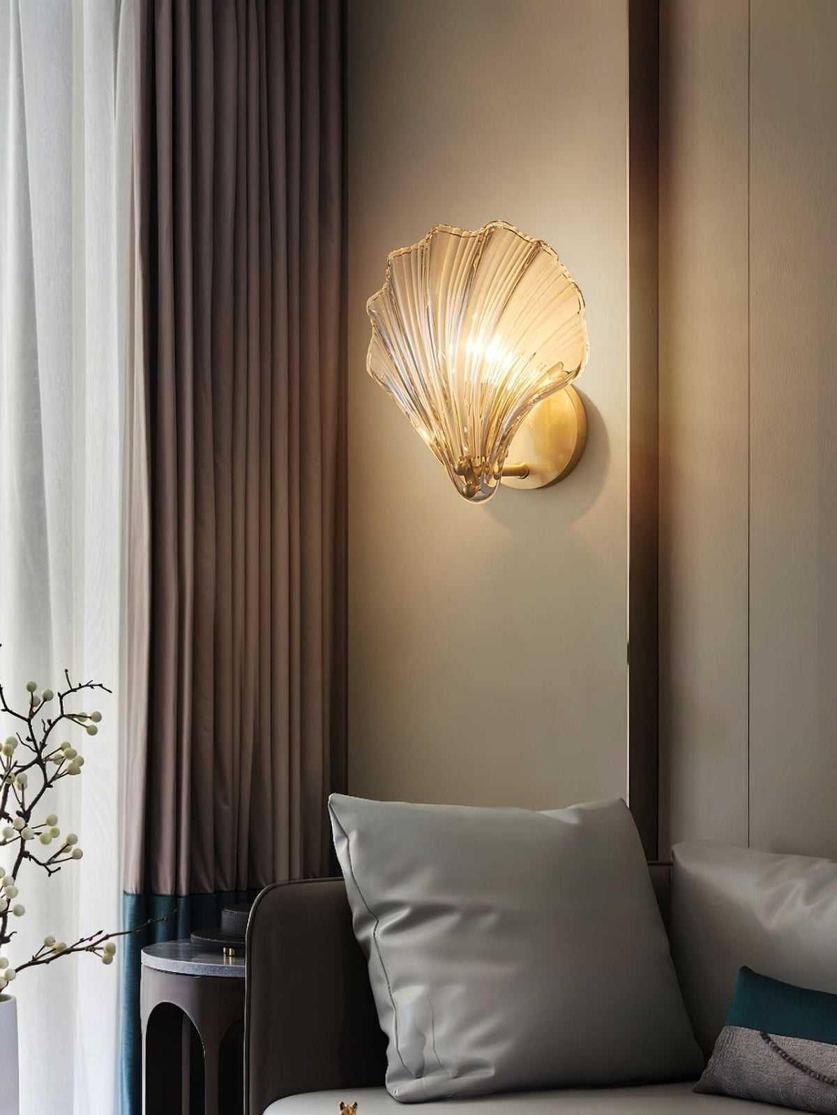 Neo Premium Elegance Messing-Glas-Wandleuchte