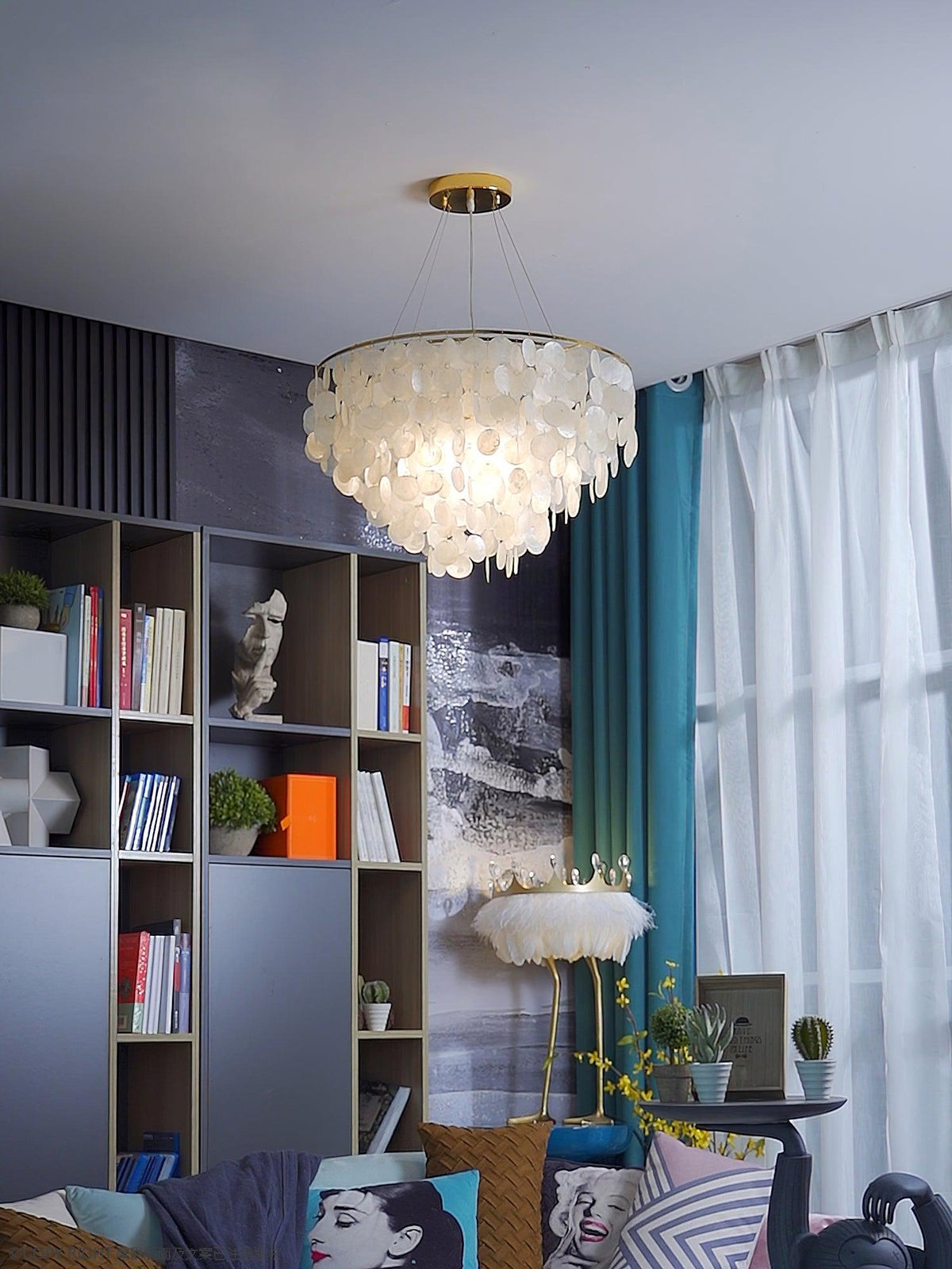 Esileth Kronleuchter im postmodernen Luxus-Stil mit Schalen-Windglocken