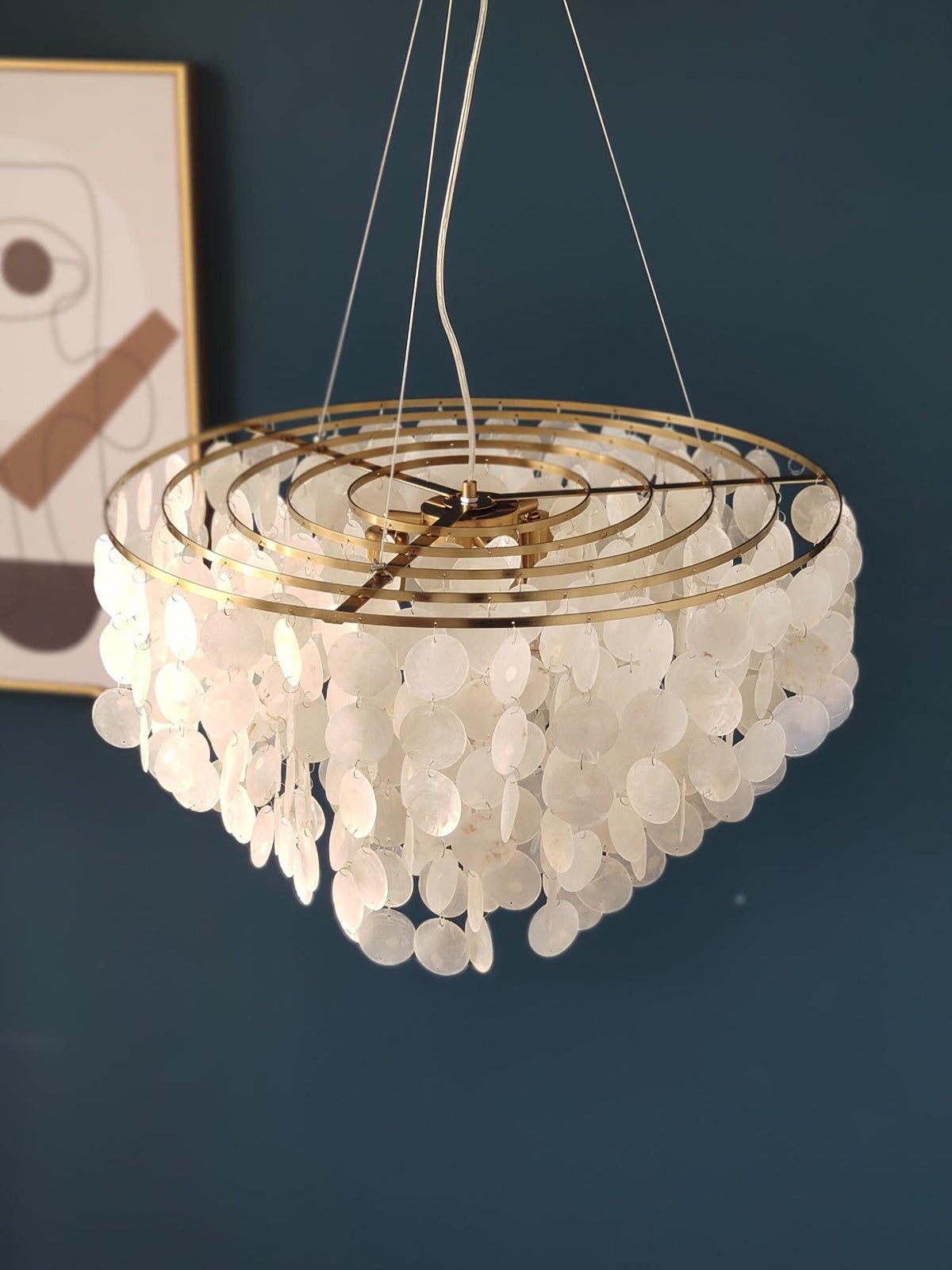 Esileth Kronleuchter im postmodernen Luxus-Stil mit Schalen-Windglocken
