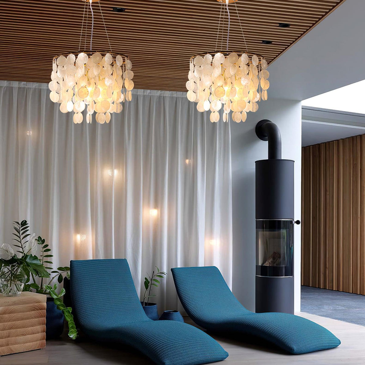 Esileth Kronleuchter im postmodernen Luxus-Stil mit Schalen-Windglocken