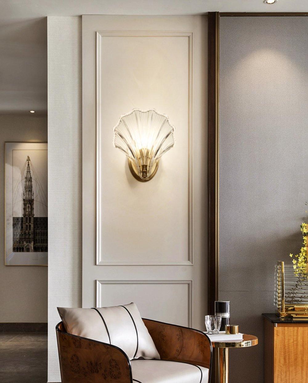 Neo Premium Elegance Messing-Glas-Wandleuchte