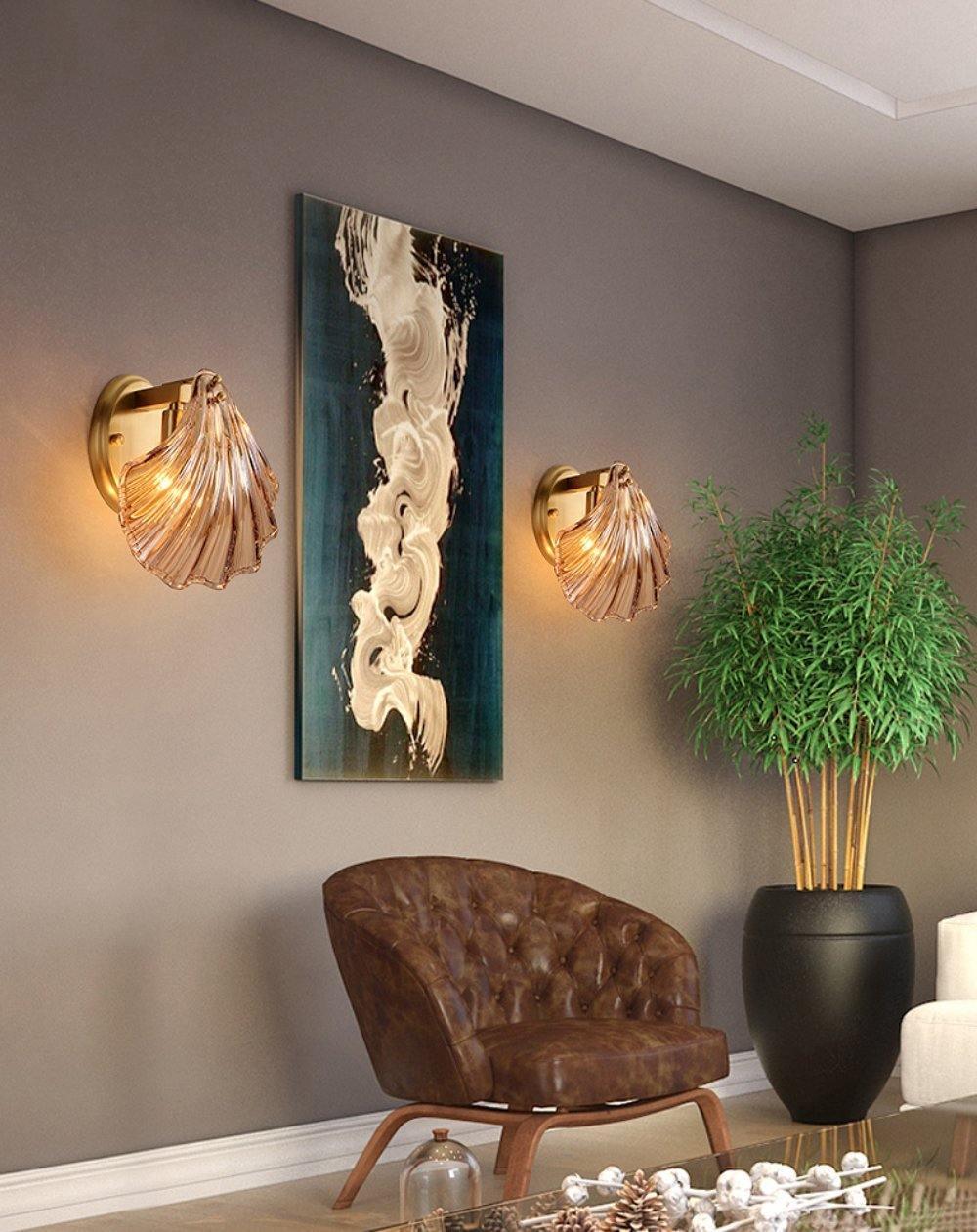 Neo Premium Elegance Messing-Glas-Wandleuchte