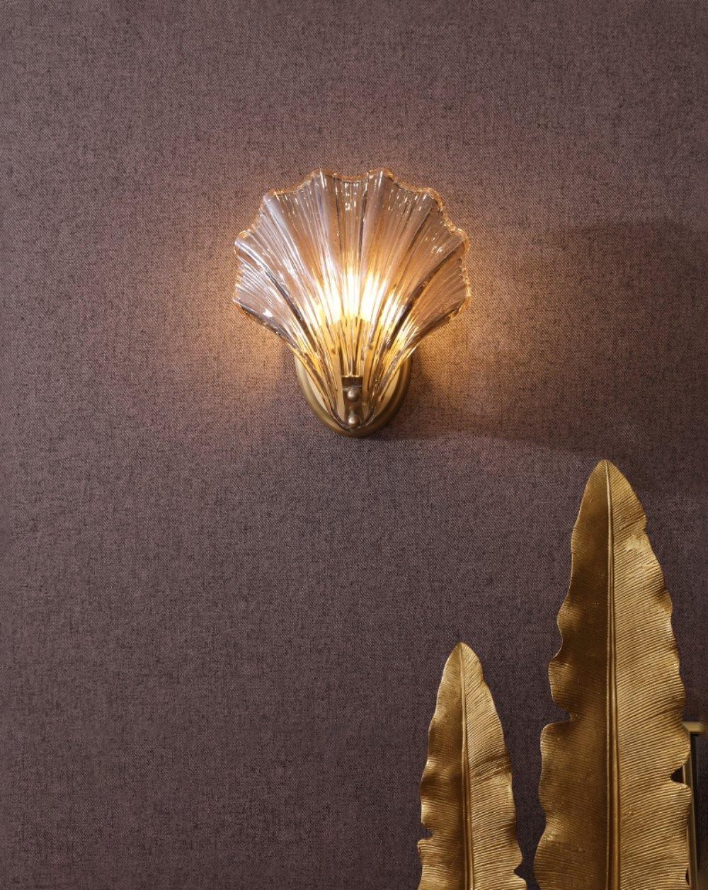 Neo Premium Elegance Messing-Glas-Wandleuchte